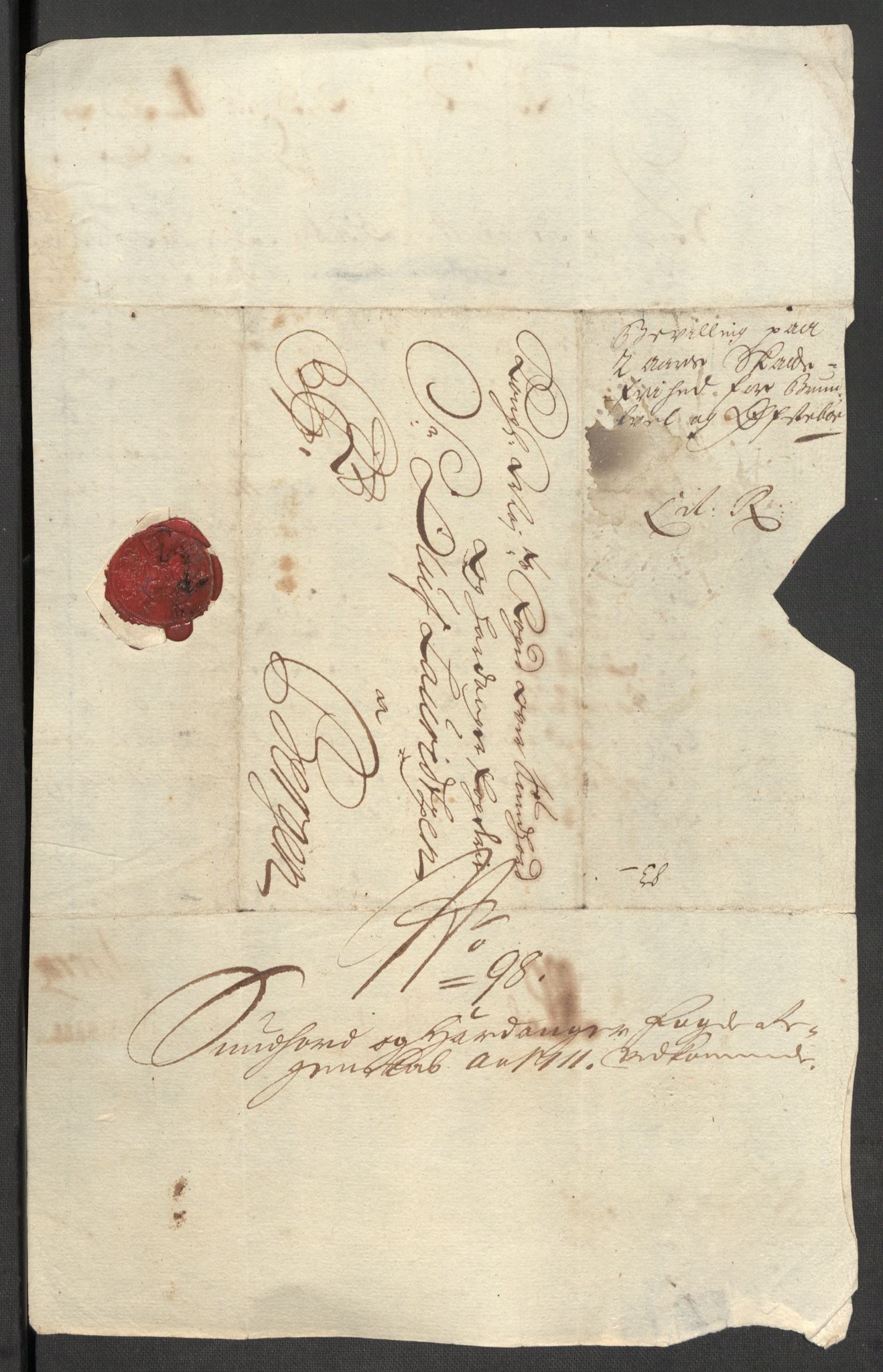 Rentekammeret inntil 1814, Reviderte regnskaper, Fogderegnskap, AV/RA-EA-4092/R48/L2987: Fogderegnskap Sunnhordland og Hardanger, 1711, p. 343