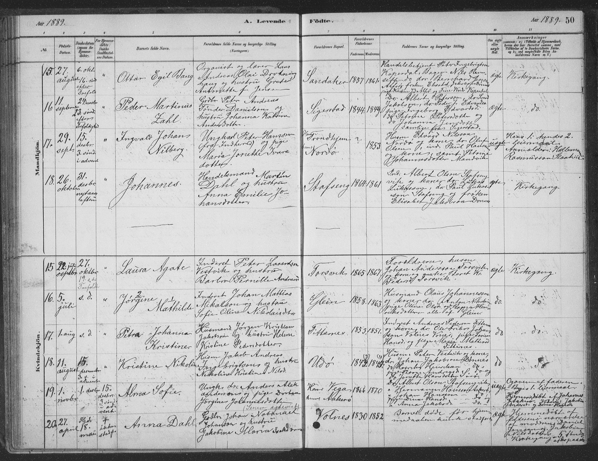 Ministerialprotokoller, klokkerbøker og fødselsregistre - Nordland, AV/SAT-A-1459/835/L0532: Parish register (copy) no. 835C04, 1880-1905, p. 50