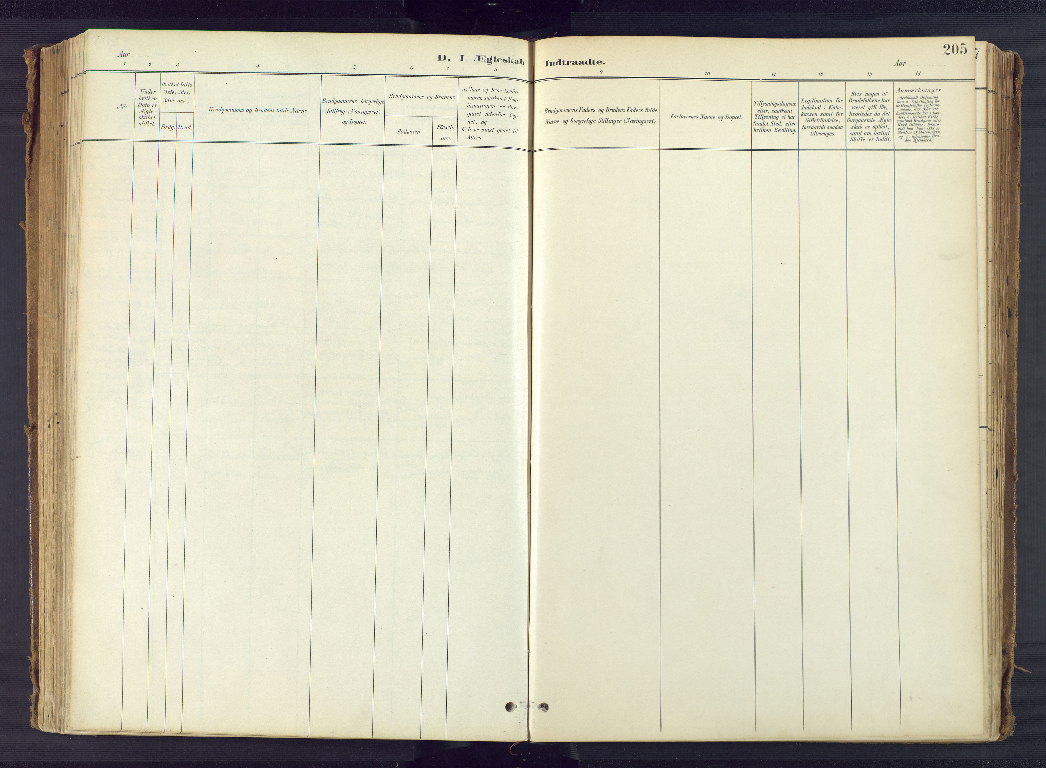 Tromøy sokneprestkontor, AV/SAK-1111-0041/F/Fa/L0010: Parish register (official) no. A 10, 1896-1912, p. 205