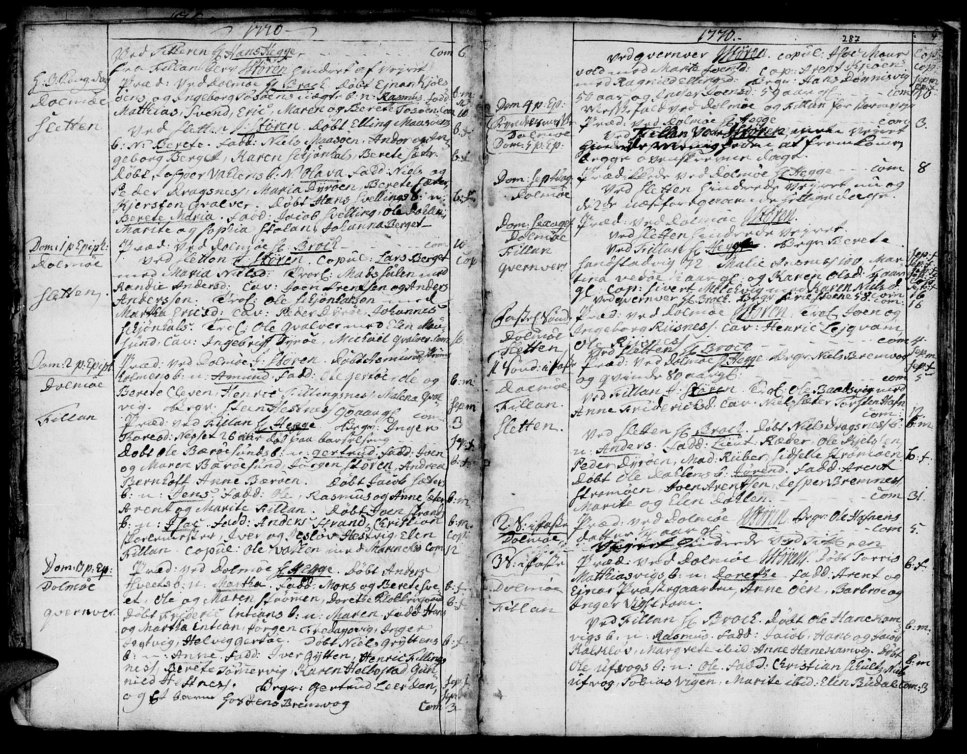 Ministerialprotokoller, klokkerbøker og fødselsregistre - Sør-Trøndelag, AV/SAT-A-1456/634/L0525: Parish register (official) no. 634A01, 1736-1775, p. 287