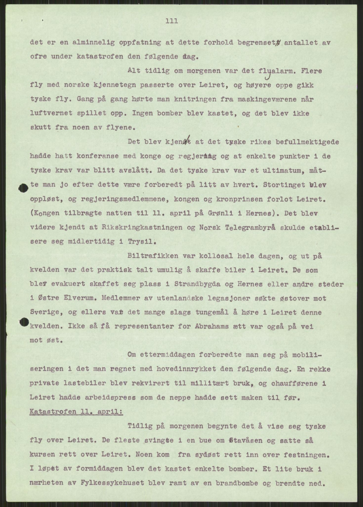 Forsvaret, Forsvarets krigshistoriske avdeling, AV/RA-RAFA-2017/Y/Ya/L0013: II-C-11-31 - Fylkesmenn.  Rapporter om krigsbegivenhetene 1940., 1940, p. 863