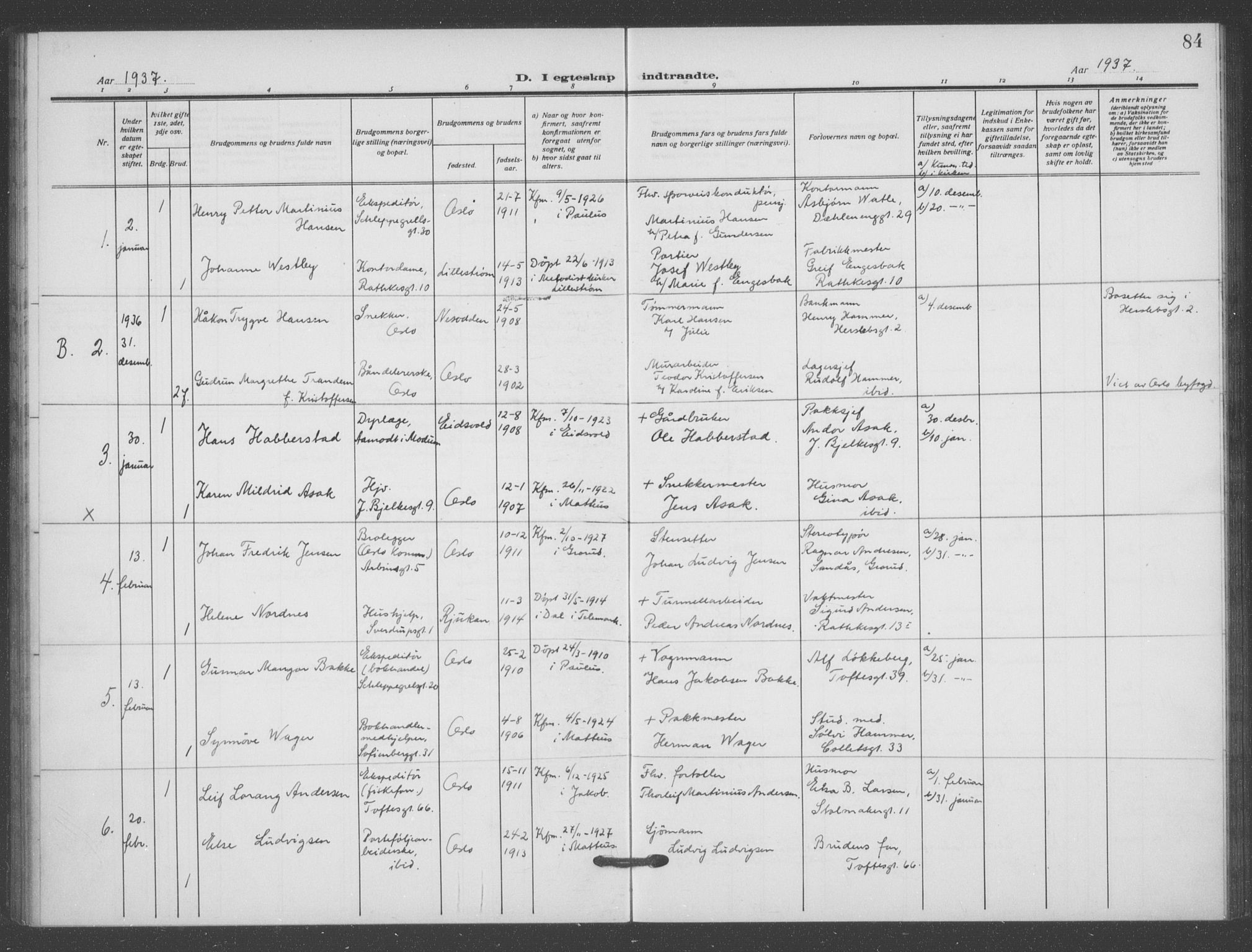 Matteus prestekontor Kirkebøker, SAO/A-10870/F/Fa/L0003: Parish register (official) no. 3, 1917-1938, p. 84