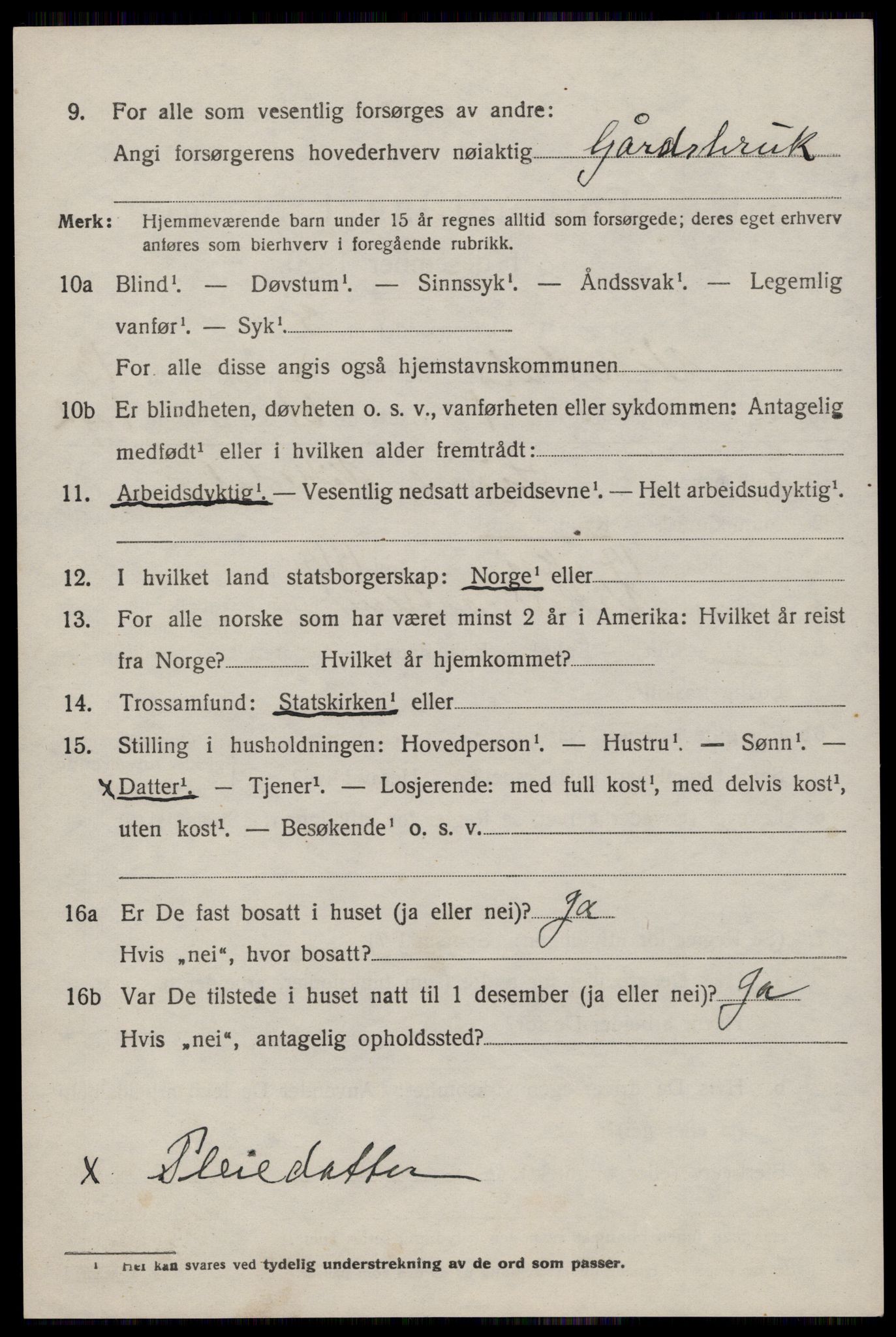 SAST, 1920 census for Vikedal, 1920, p. 4142