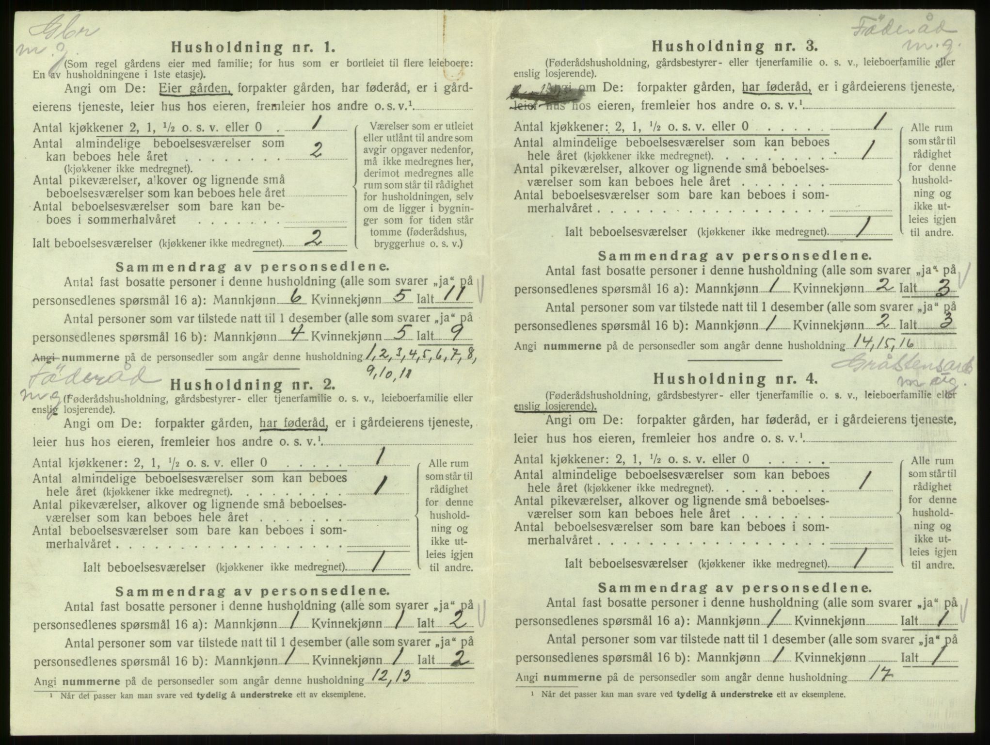 SAB, 1920 census for Hosanger, 1920, p. 721