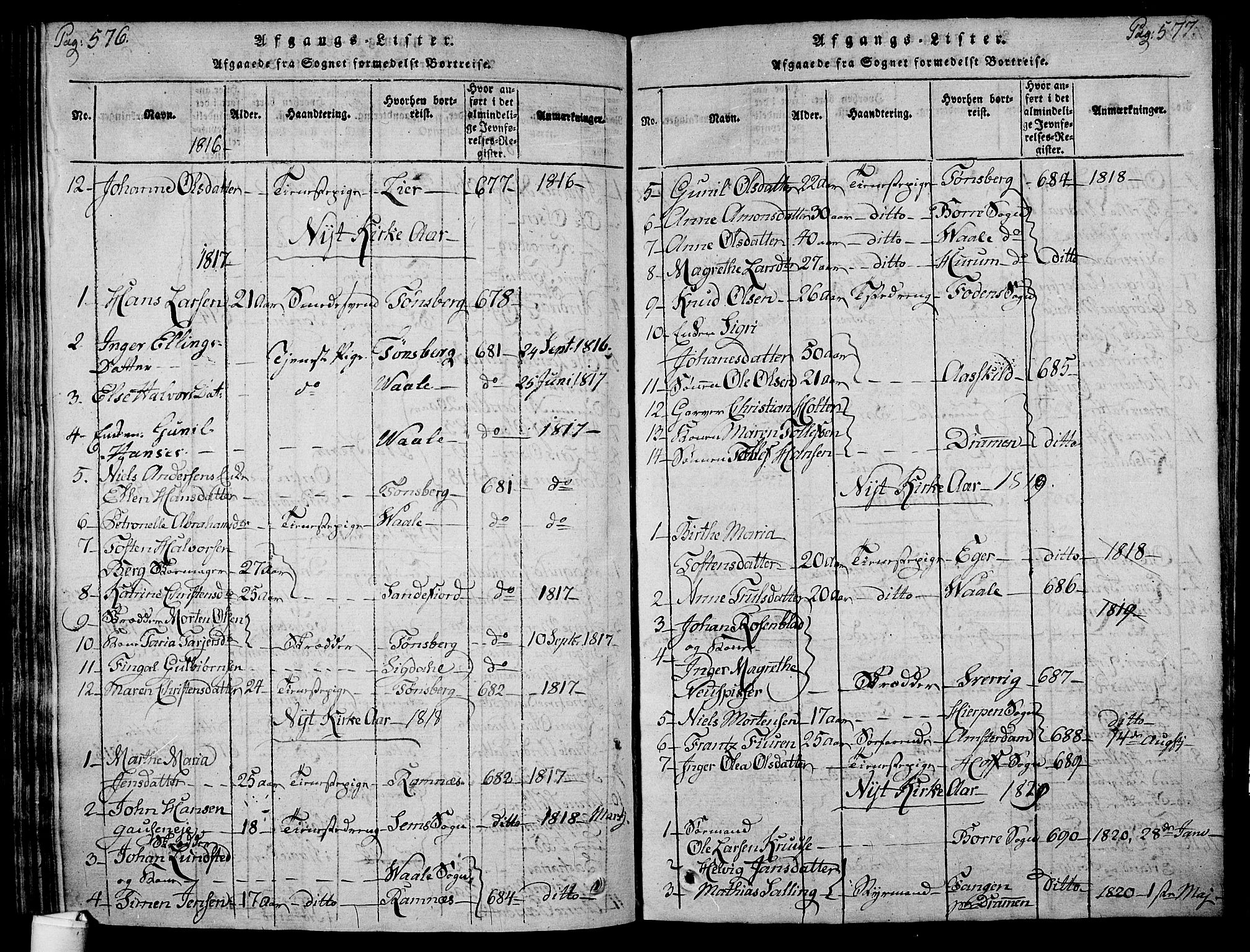 Holmestrand kirkebøker, SAKO/A-346/F/Fa/L0001: Parish register (official) no. 1, 1814-1840, p. 576-577