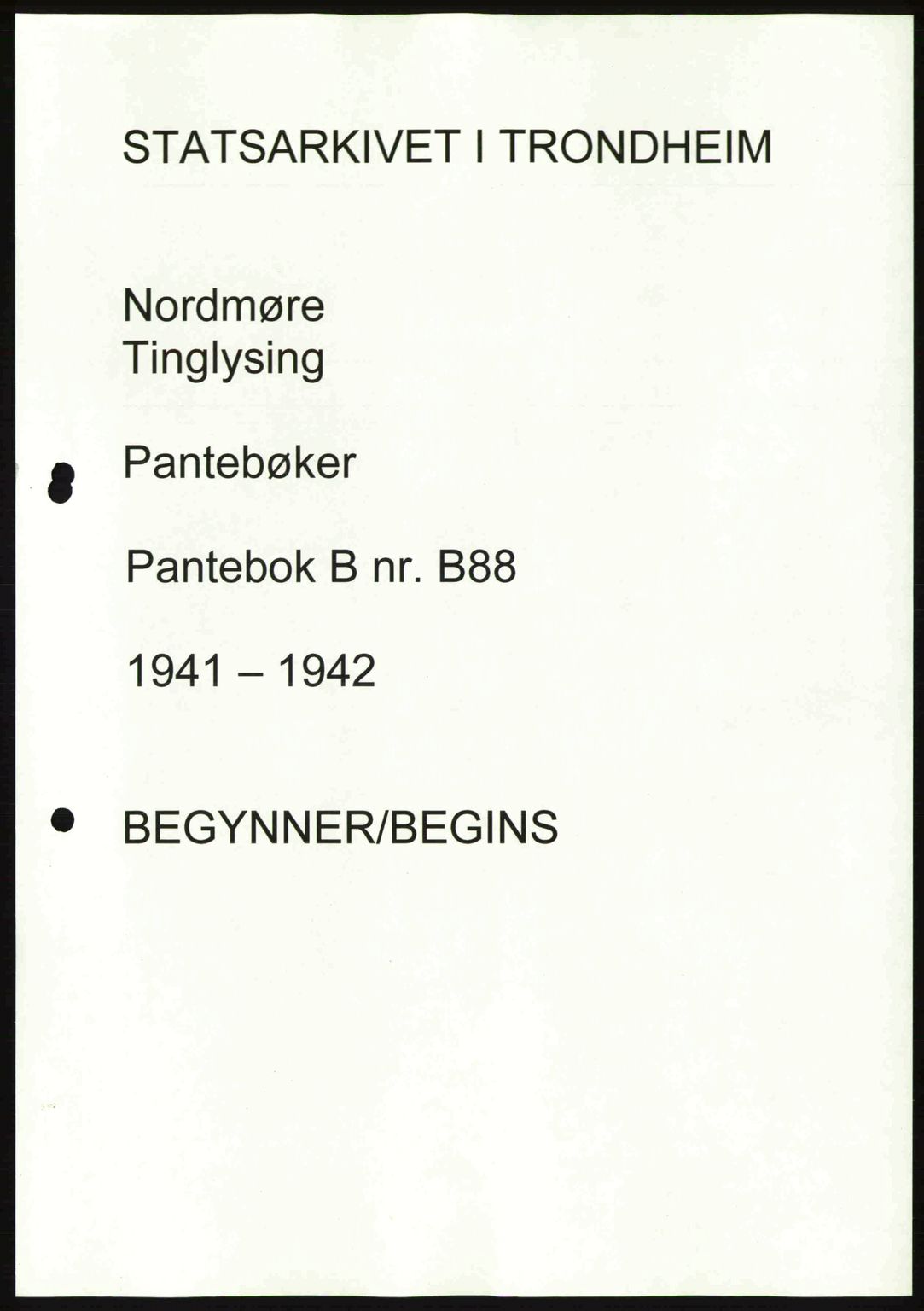 Nordmøre sorenskriveri, AV/SAT-A-4132/1/2/2Ca: Mortgage book no. B88, 1941-1942