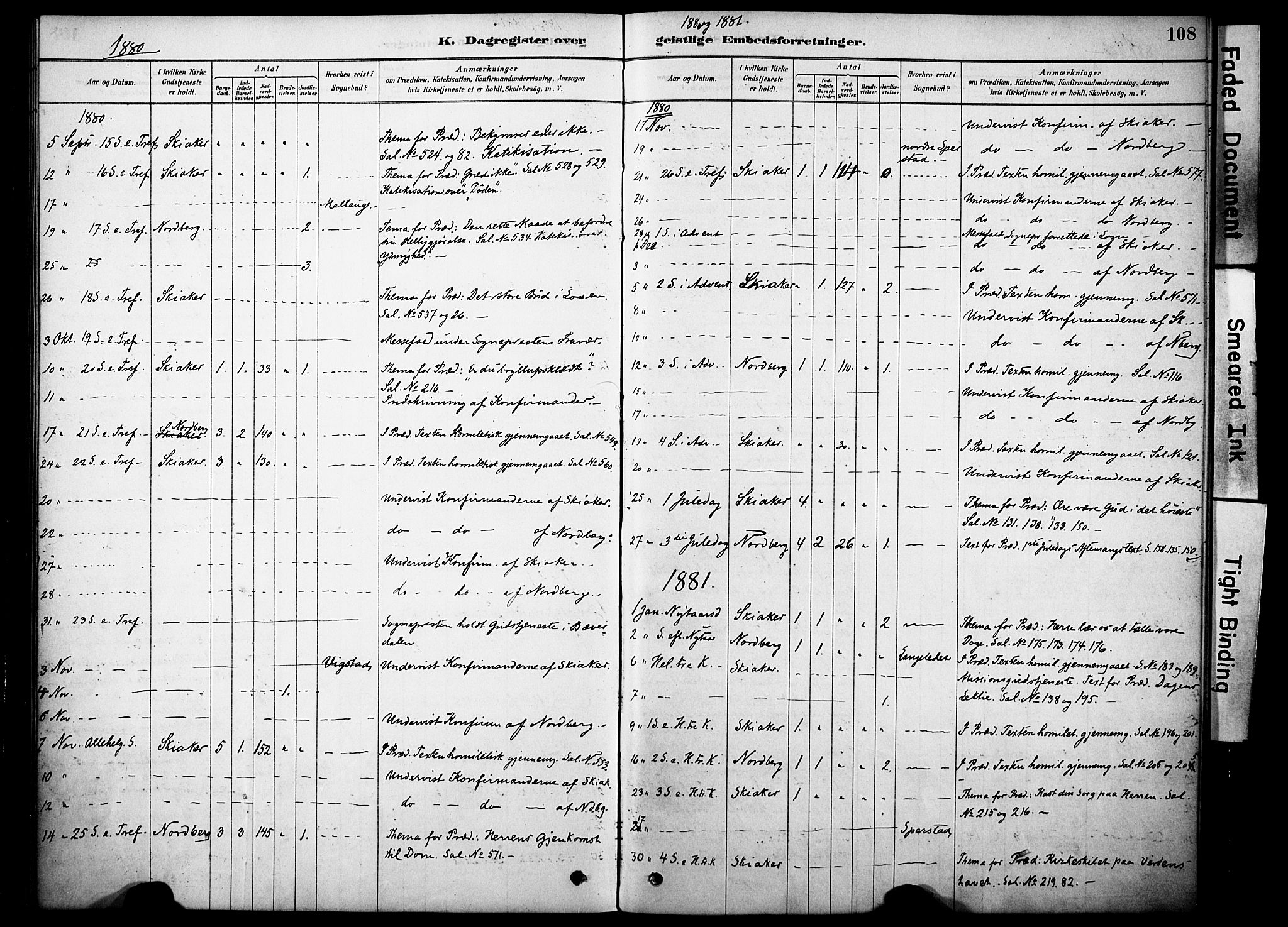 Skjåk prestekontor, SAH/PREST-072/H/Ha/Haa/L0002: Parish register (official) no. 2, 1878-1907, p. 108