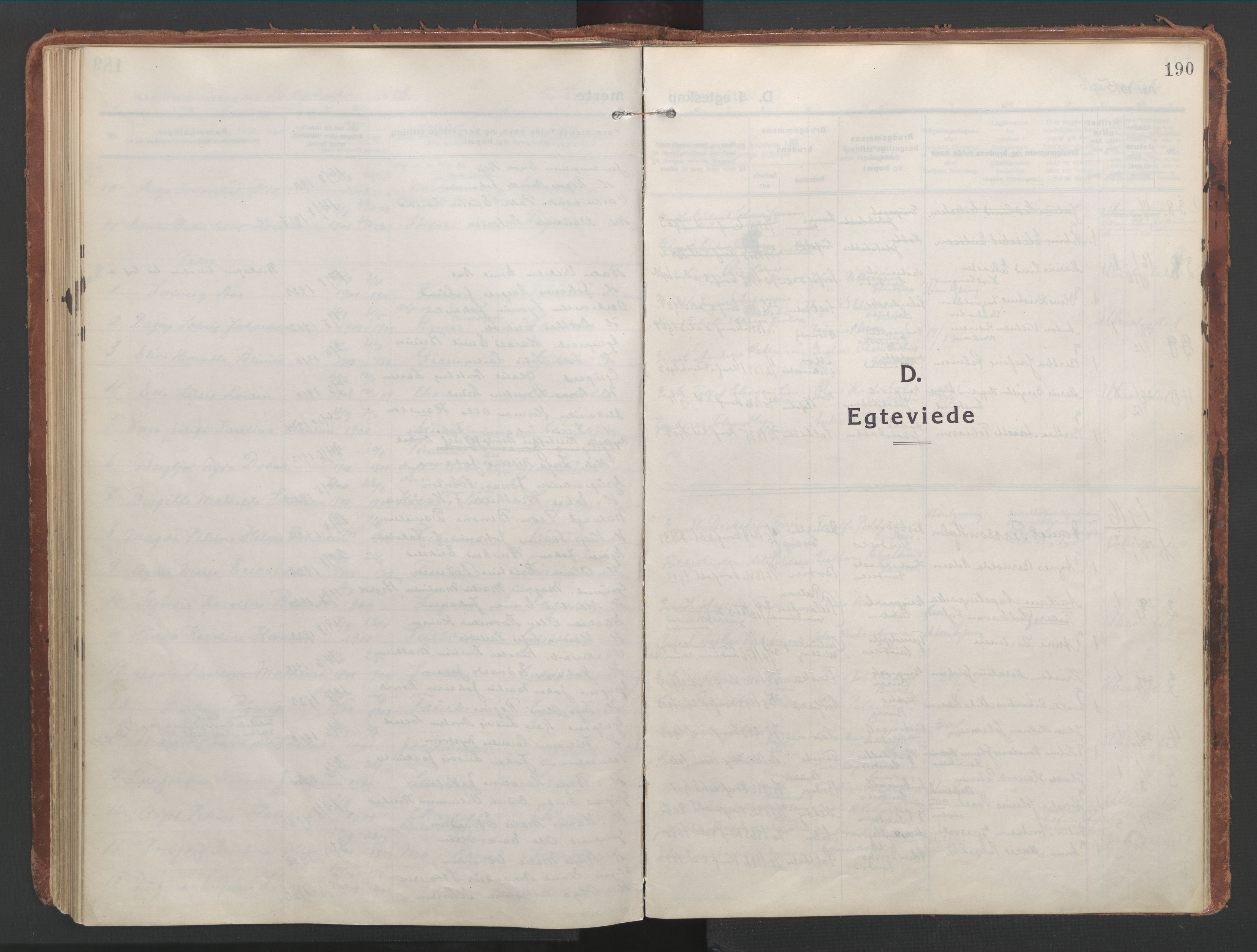 Ministerialprotokoller, klokkerbøker og fødselsregistre - Nordland, SAT/A-1459/850/L0715: Curate's parish register no. 850B05, 1913-1924, p. 190