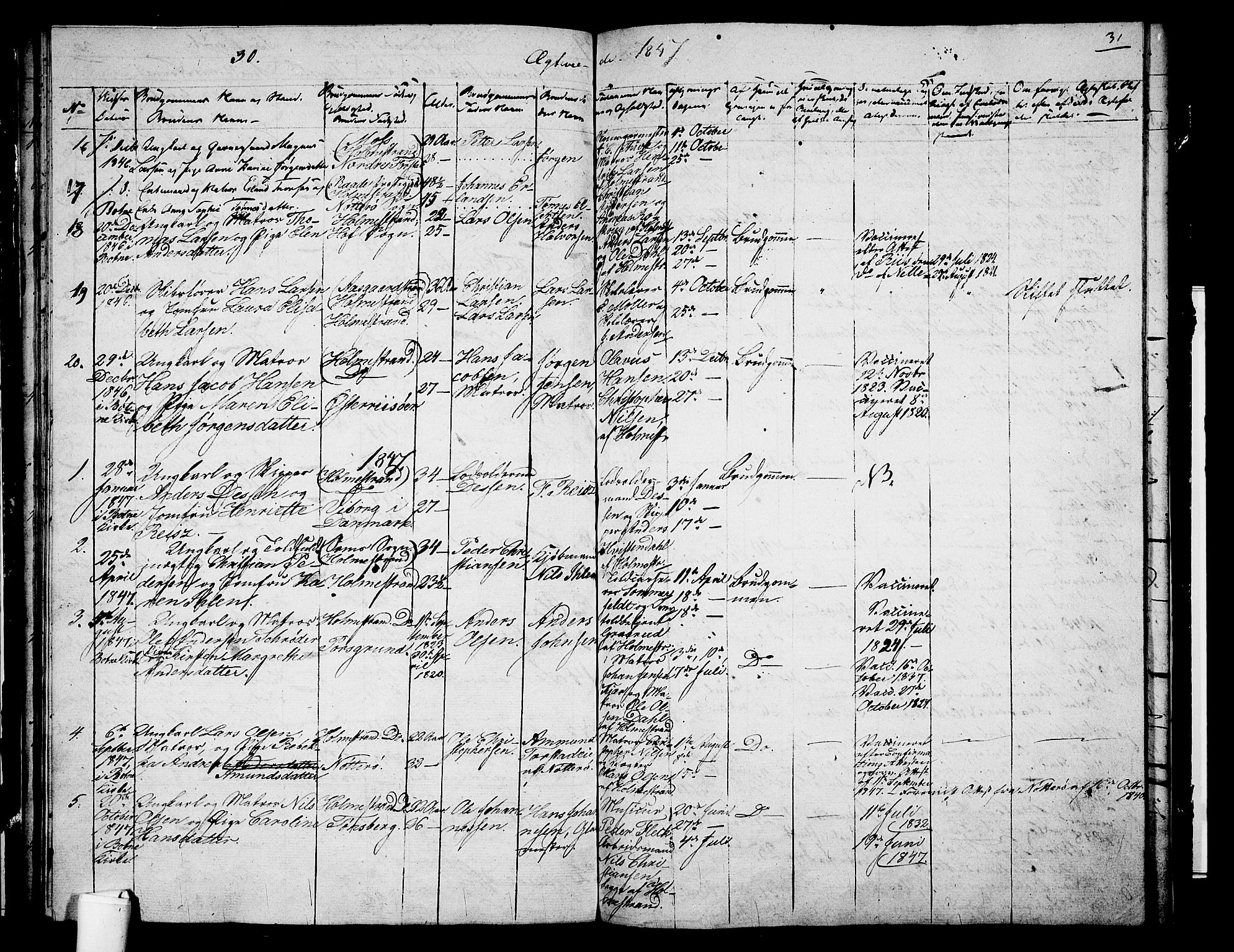 Holmestrand kirkebøker, AV/SAKO-A-346/G/Ga/L0002: Parish register (copy) no. 2, 1846-1849, p. 31