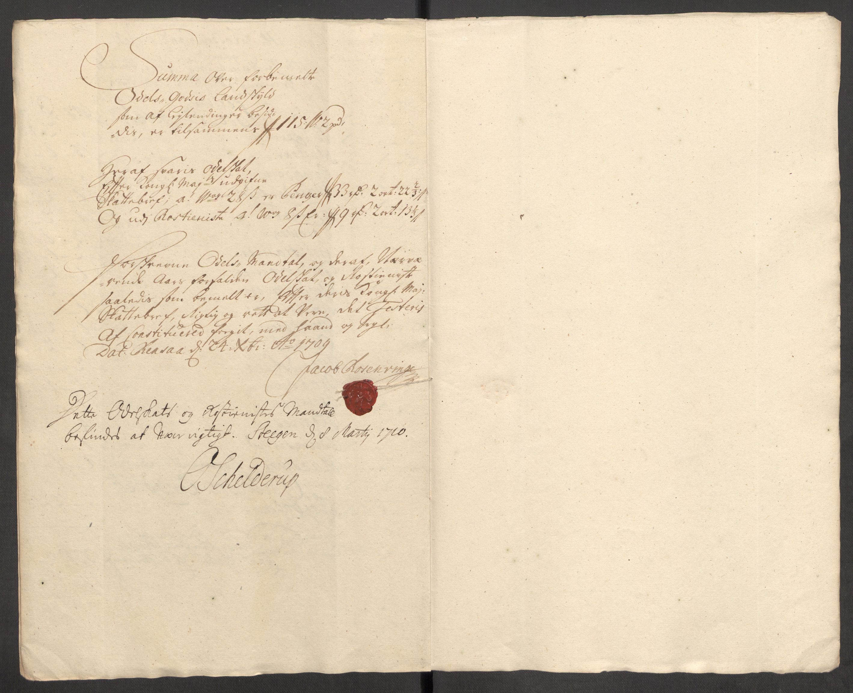 Rentekammeret inntil 1814, Reviderte regnskaper, Fogderegnskap, AV/RA-EA-4092/R68/L4757: Fogderegnskap Senja og Troms, 1708-1710, p. 201