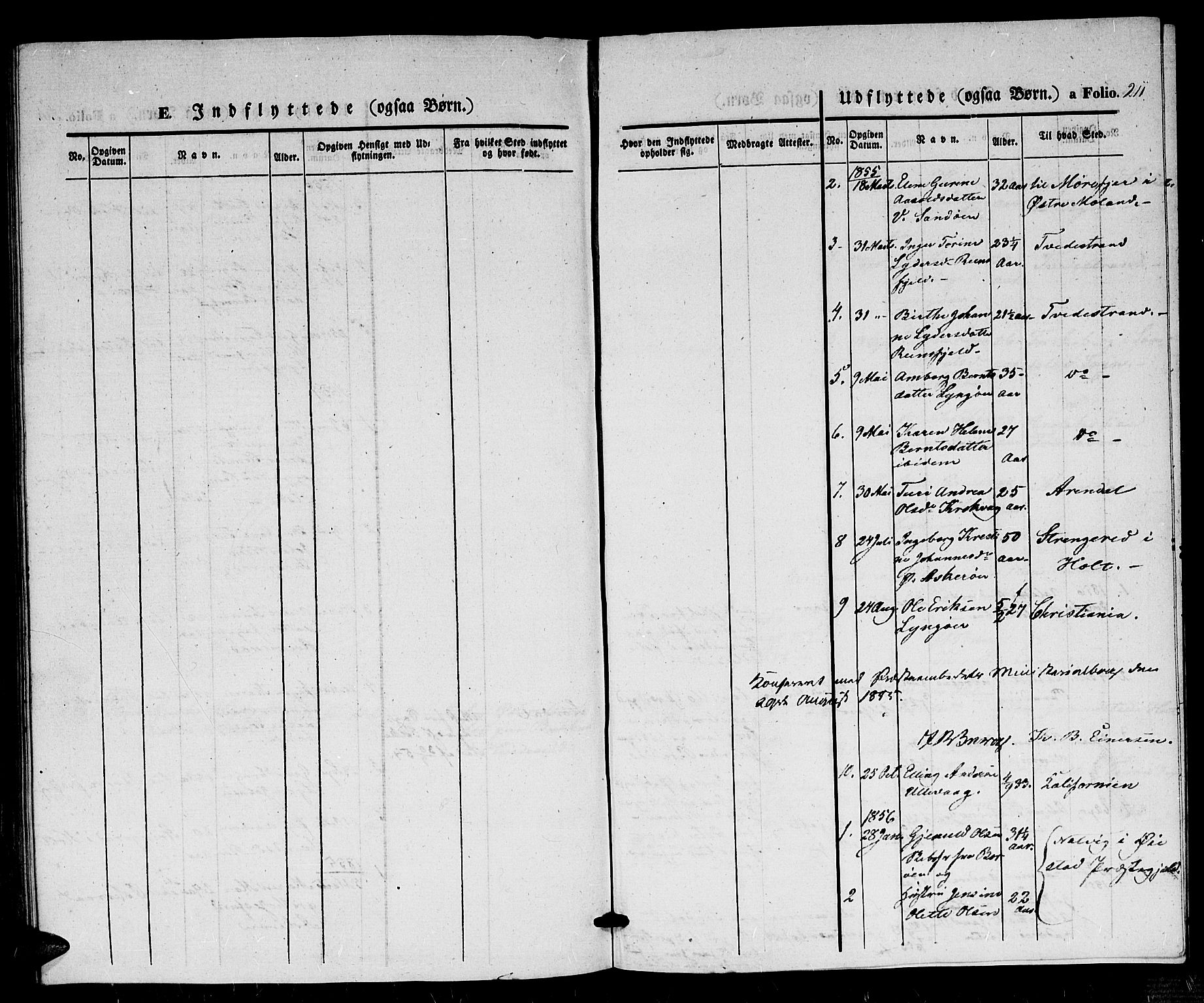 Dypvåg sokneprestkontor, AV/SAK-1111-0007/F/Fb/Fba/L0010: Parish register (copy) no. B 10, 1842-1857, p. 211