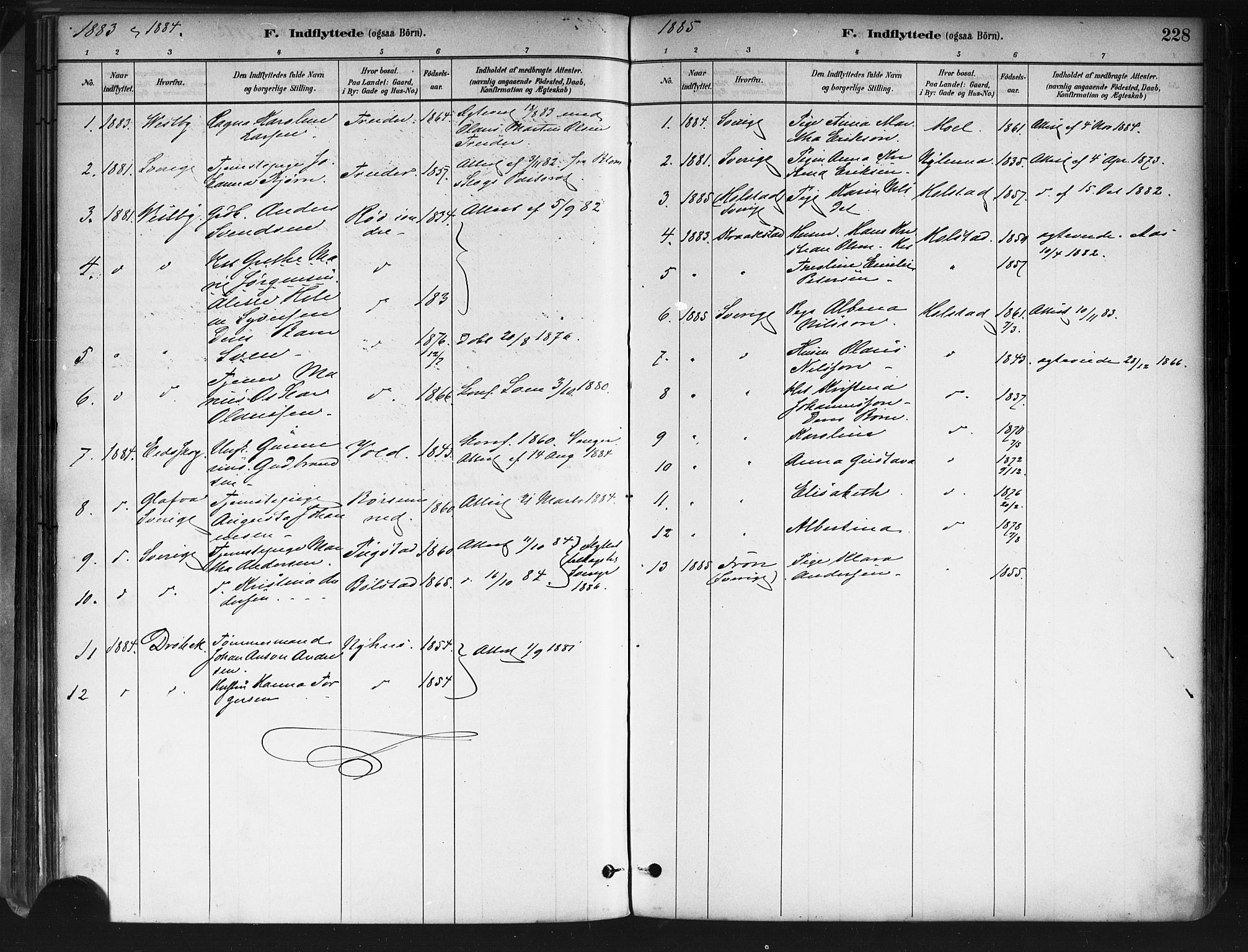 Ås prestekontor Kirkebøker, AV/SAO-A-10894/F/Fa/L0009: Parish register (official) no. I 9, 1881-1900, p. 228