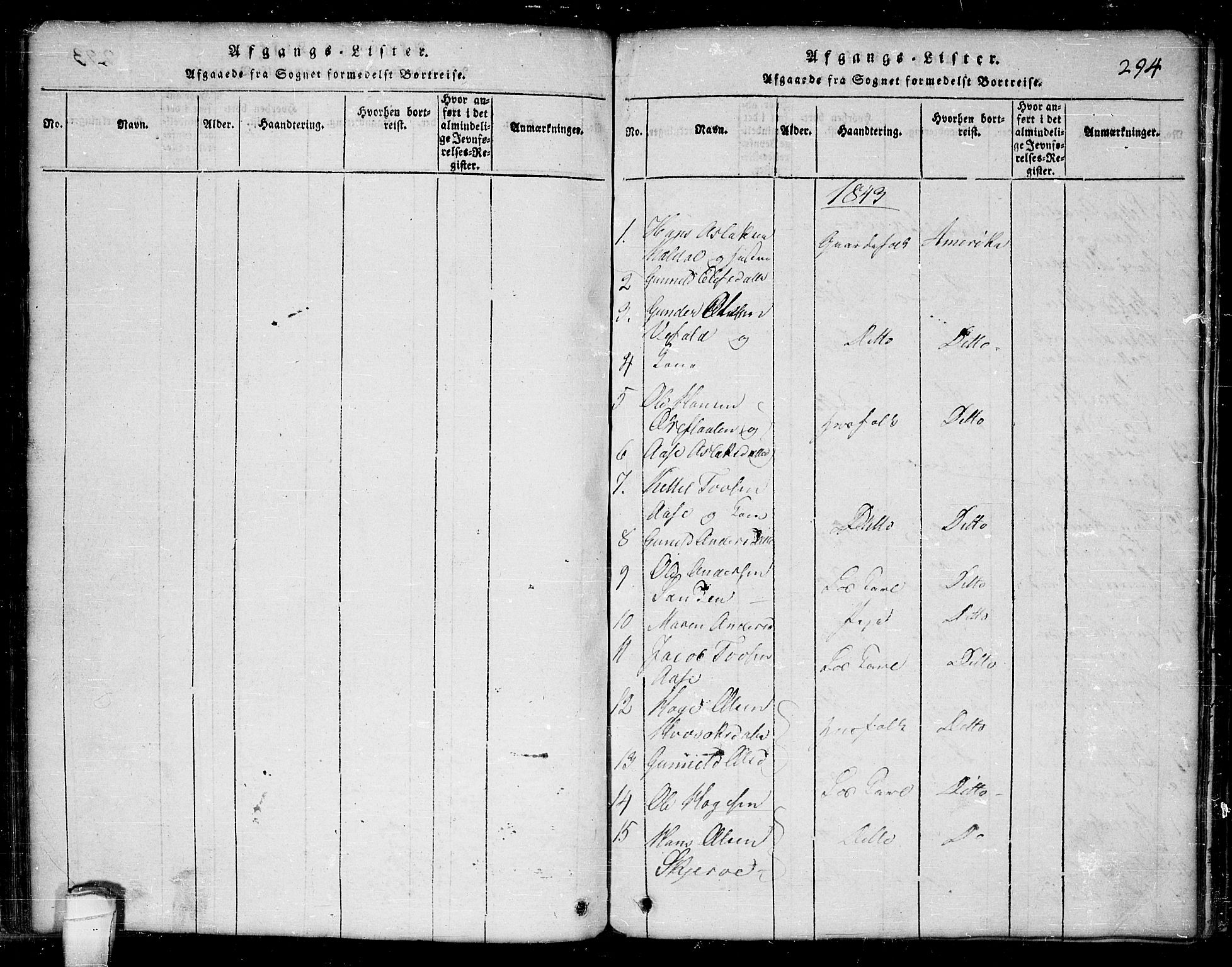 Seljord kirkebøker, AV/SAKO-A-20/G/Ga/L0001: Parish register (copy) no. I 1, 1815-1854, p. 294