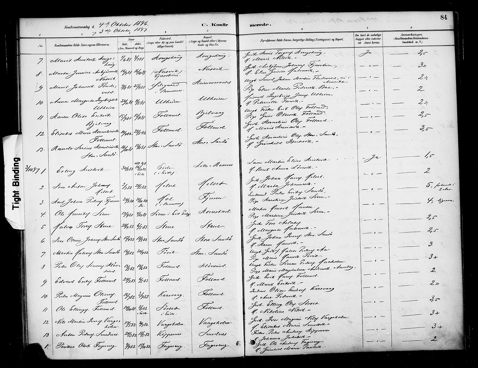 Ministerialprotokoller, klokkerbøker og fødselsregistre - Møre og Romsdal, AV/SAT-A-1454/570/L0832: Parish register (official) no. 570A06, 1885-1900, p. 84