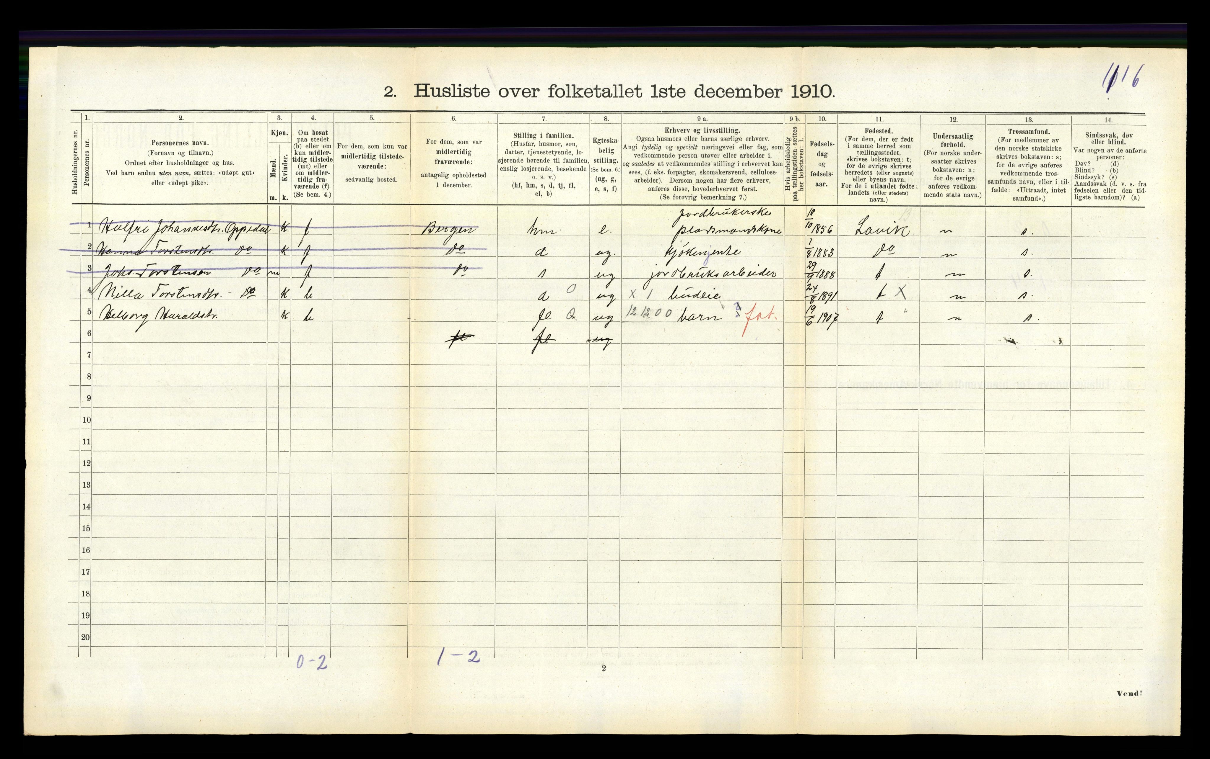 RA, 1910 census for Brekke, 1910, p. 82