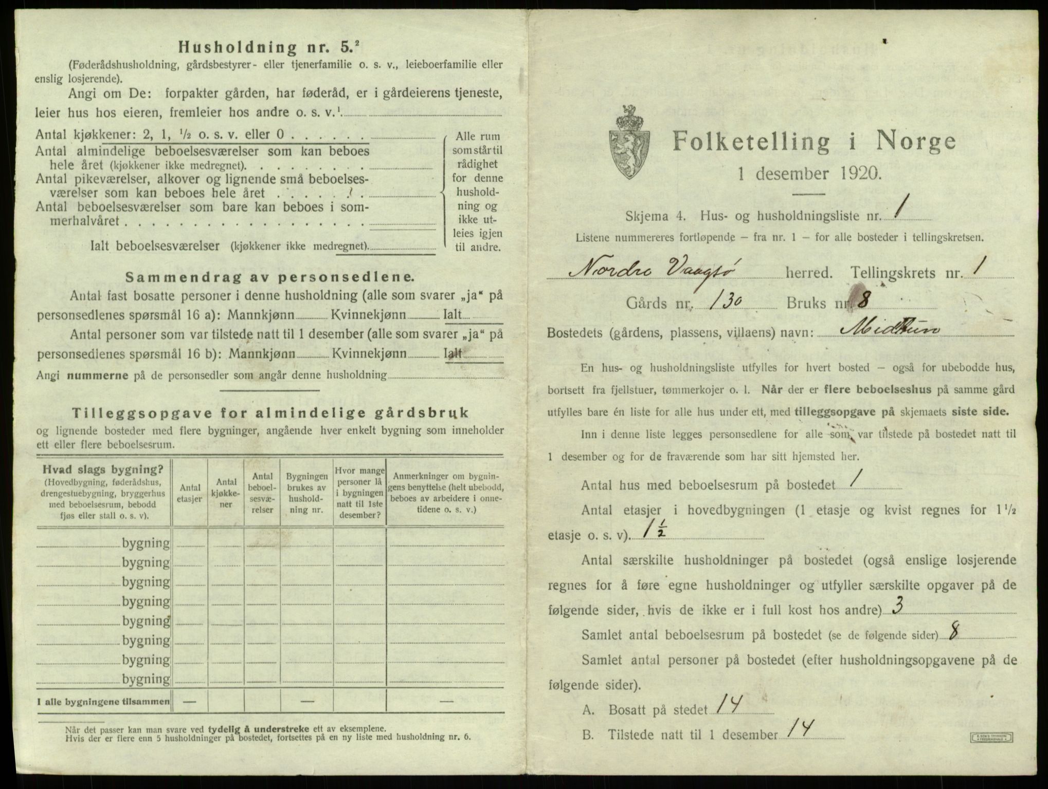 SAB, 1920 census for Nord-Vågsøy, 1920, p. 32