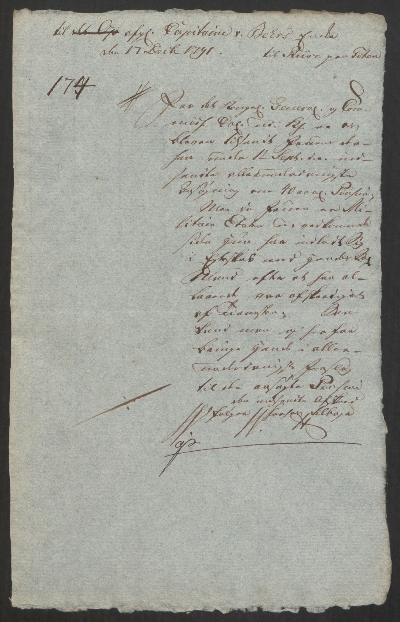 Forsvaret, Den norske kvesthuskasse/krigshospitalkasse, AV/RA-RAFA-1887/F/Fa/L0008: Konsepter, 1790-1793, p. 693