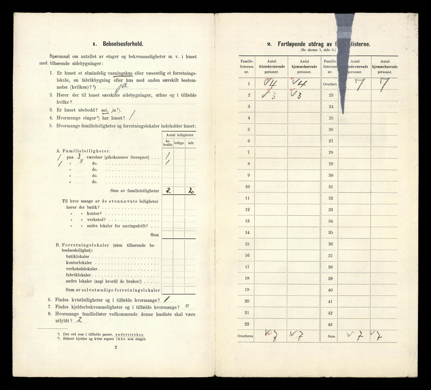 RA, 1910 census for Arendal, 1910, p. 1424