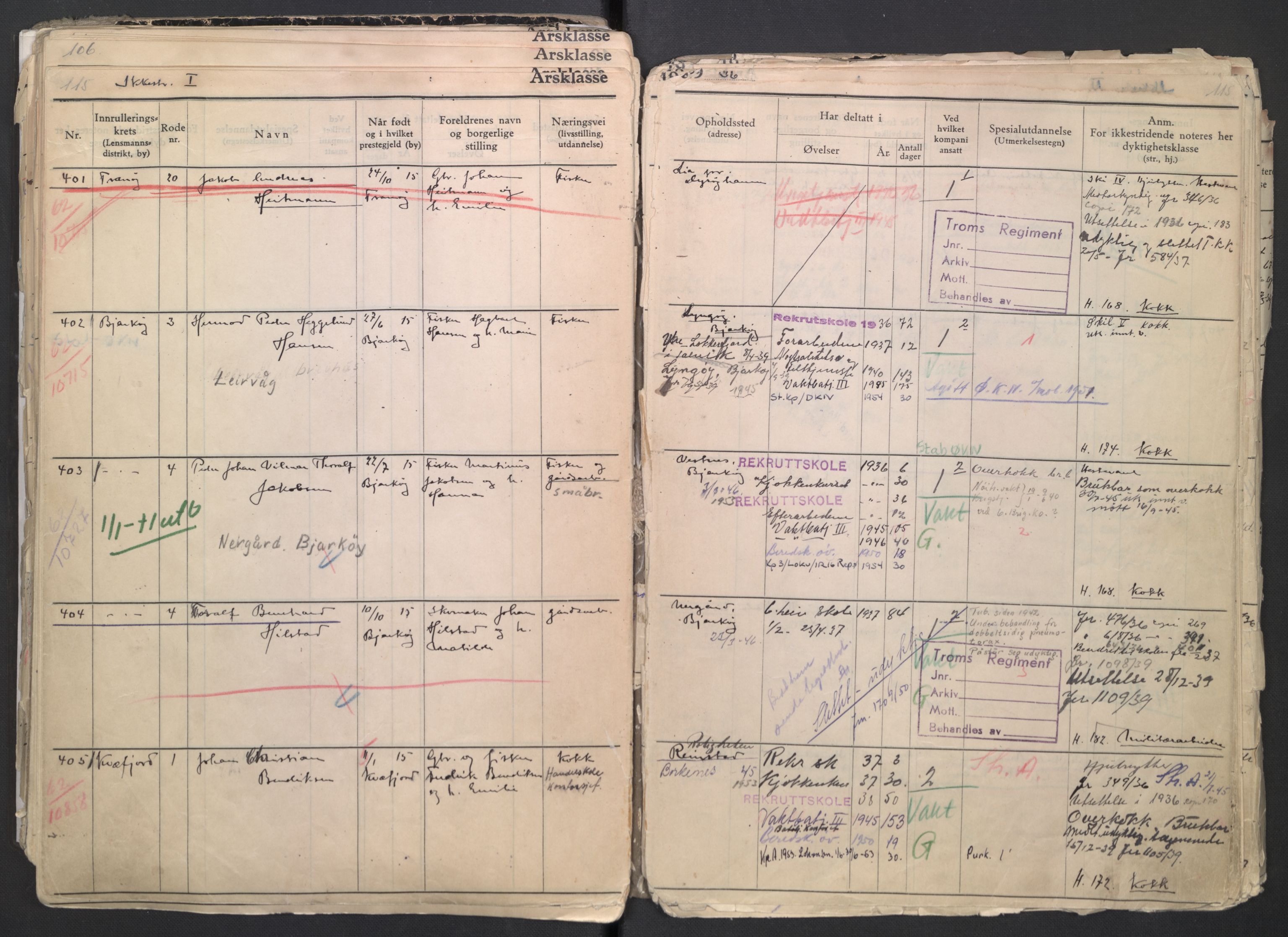 Forsvaret, Troms infanteriregiment nr. 16, AV/RA-RAFA-3146/P/Pa/L0007/0001: Ruller / Rulle for regimentets menige mannskaper, årsklasse 1936, 1936, p. 115