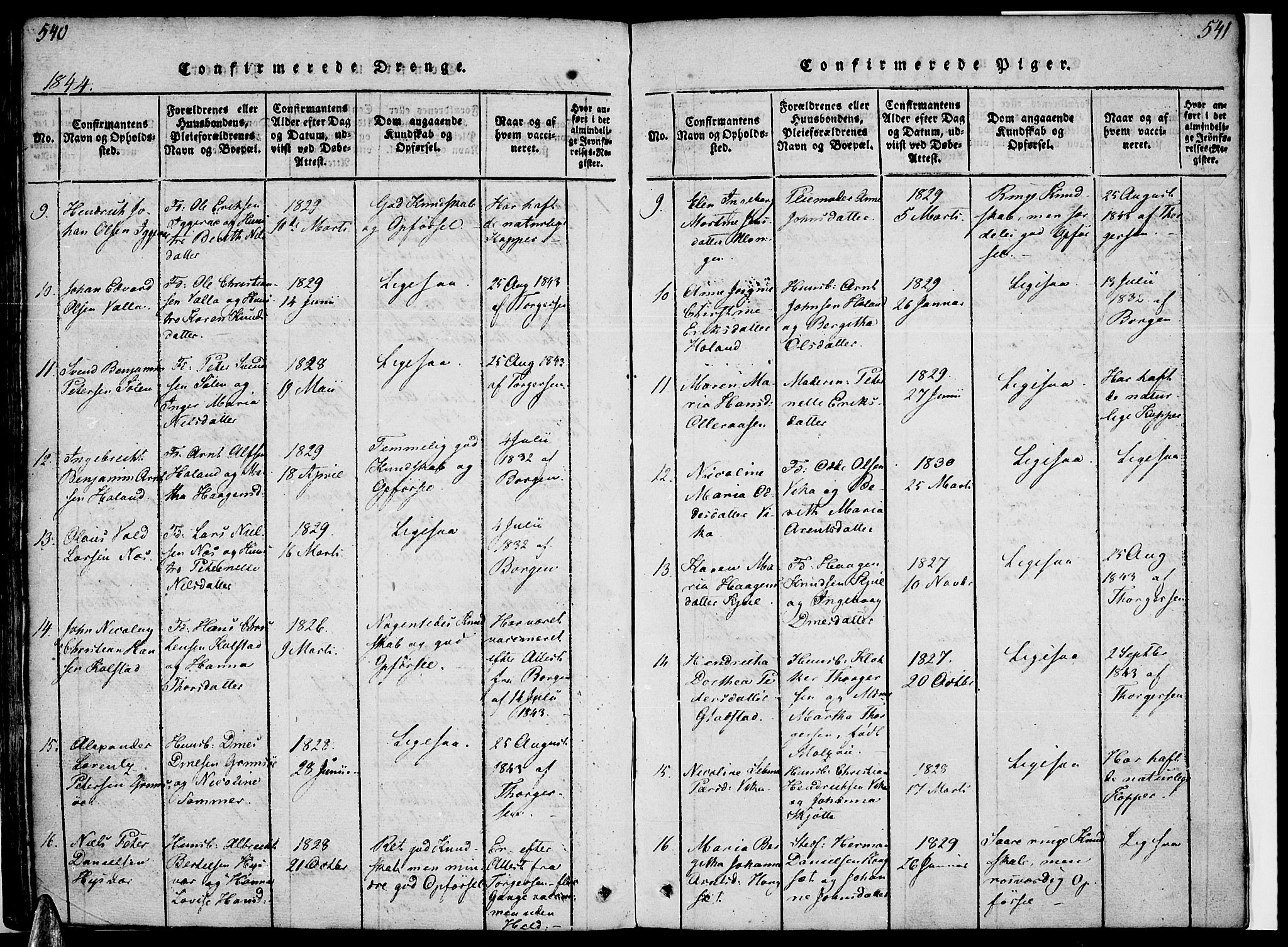 Ministerialprotokoller, klokkerbøker og fødselsregistre - Nordland, AV/SAT-A-1459/816/L0239: Parish register (official) no. 816A05, 1820-1845, p. 540-541