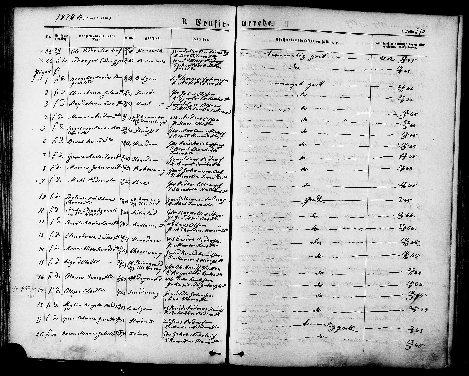 Ministerialprotokoller, klokkerbøker og fødselsregistre - Møre og Romsdal, AV/SAT-A-1454/568/L0806: Parish register (official) no. 568A12 /3, 1878-1884, p. 270