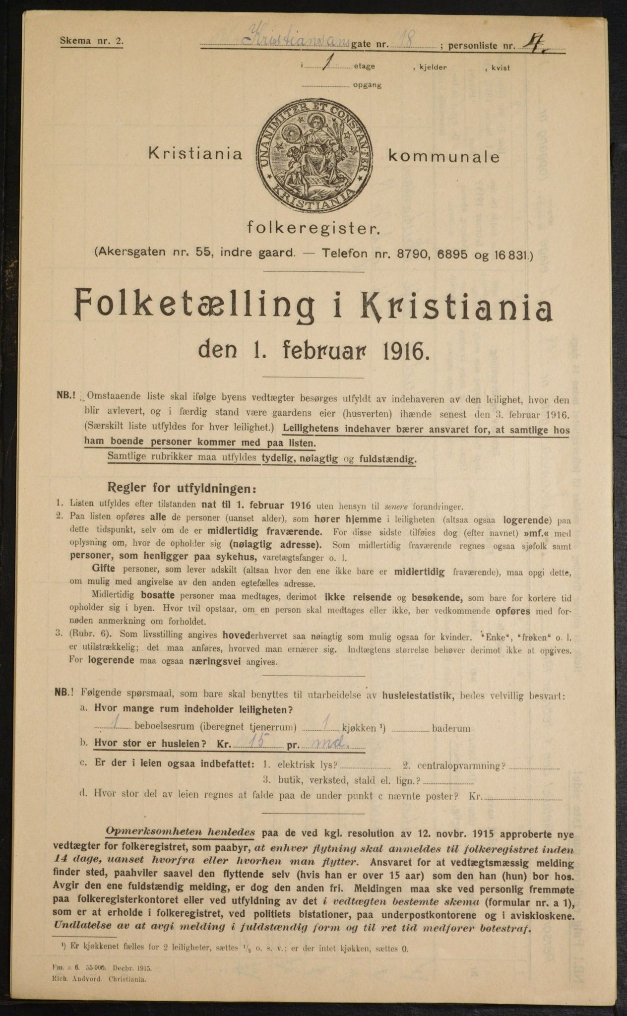 OBA, Municipal Census 1916 for Kristiania, 1916, p. 55628