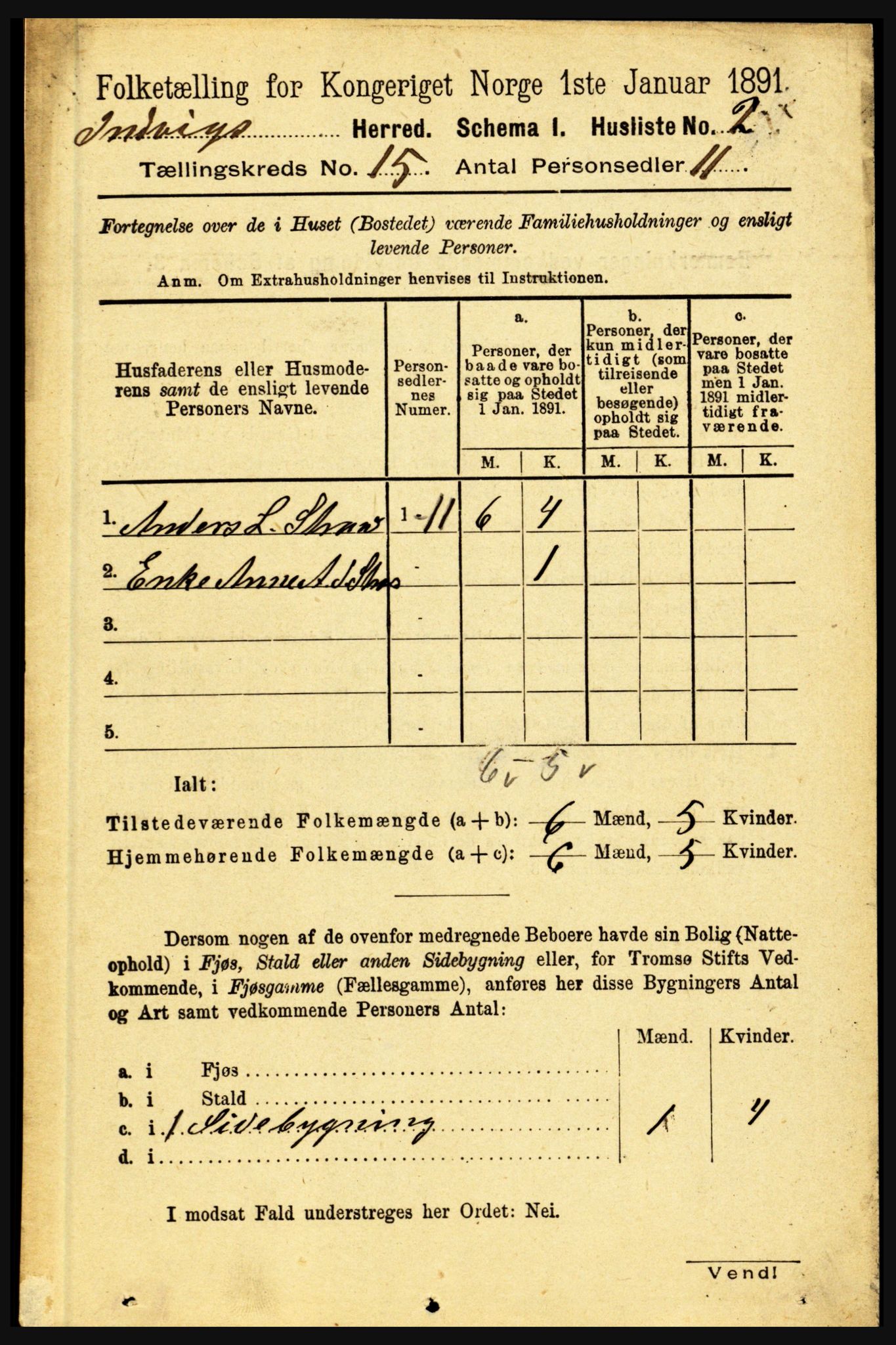 RA, 1891 census for 1447 Innvik, 1891, p. 3203