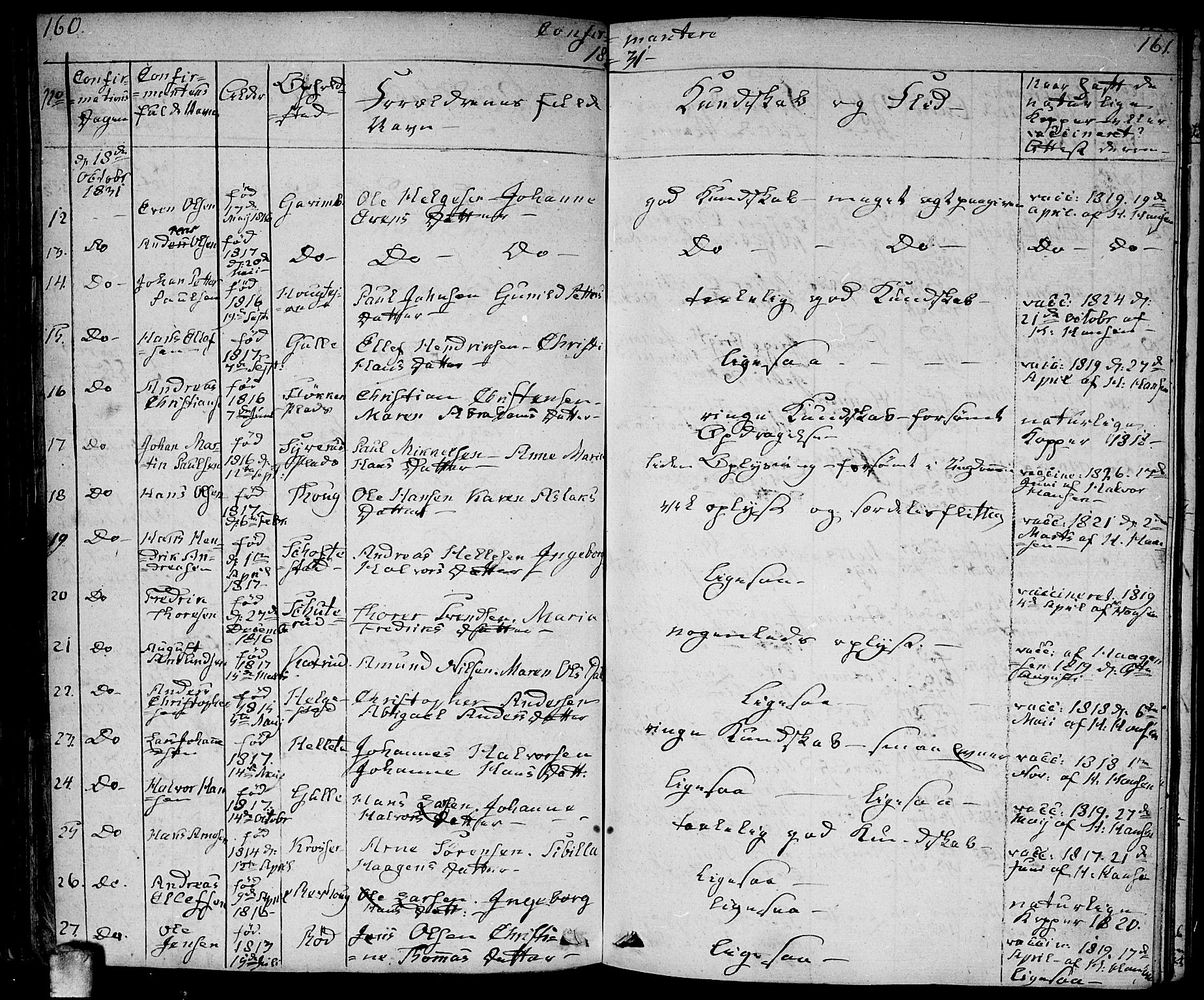 Ås prestekontor Kirkebøker, AV/SAO-A-10894/F/Fa/L0005: Parish register (official) no. I 5, 1827-1840, p. 160-161