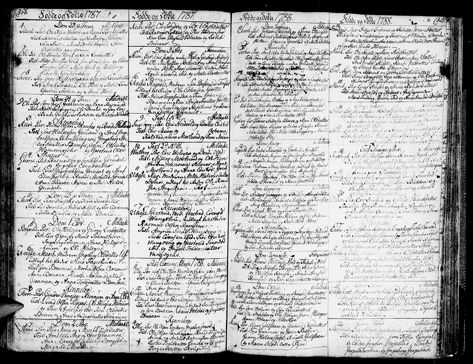 Ministerialprotokoller, klokkerbøker og fødselsregistre - Sør-Trøndelag, SAT/A-1456/672/L0852: Parish register (official) no. 672A05, 1776-1815, p. 356-357