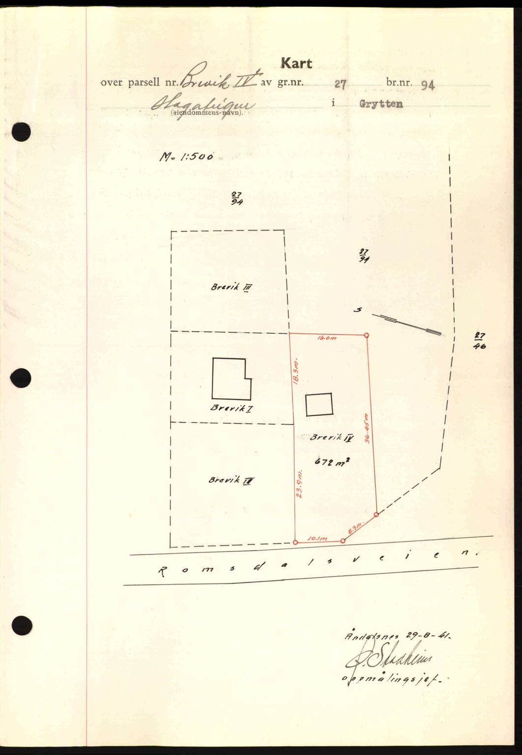 Romsdal sorenskriveri, AV/SAT-A-4149/1/2/2C: Mortgage book no. A11, 1941-1942, Diary no: : 2309/1941