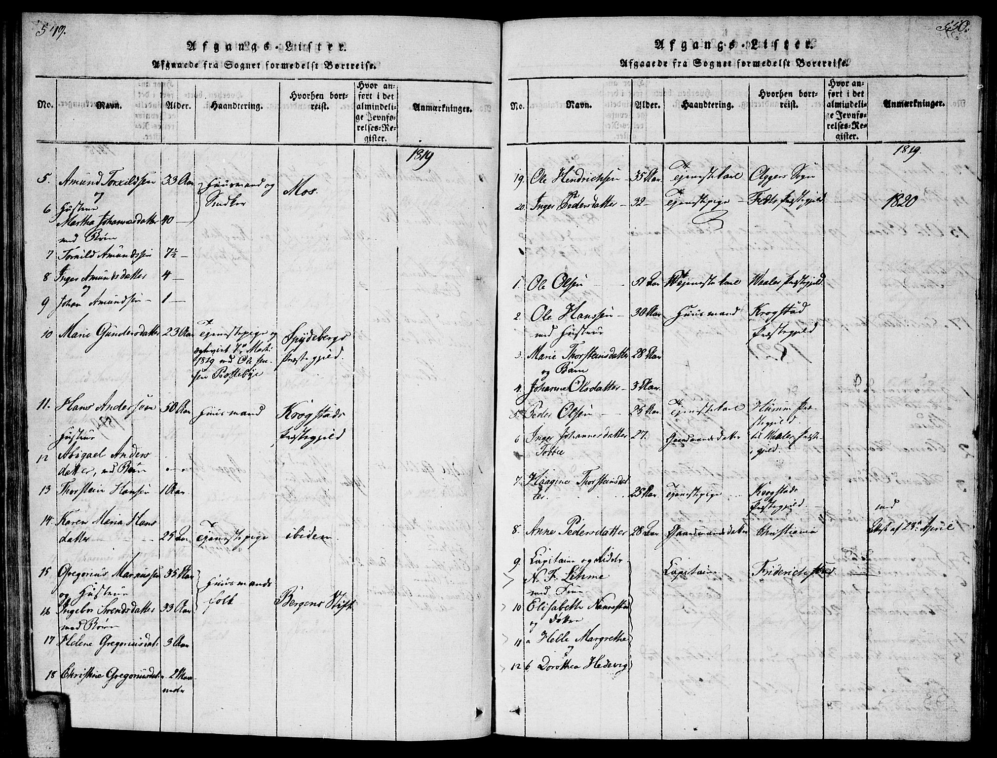 Enebakk prestekontor Kirkebøker, SAO/A-10171c/F/Fa/L0006: Parish register (official) no. I 6, 1815-1832, p. 549-550