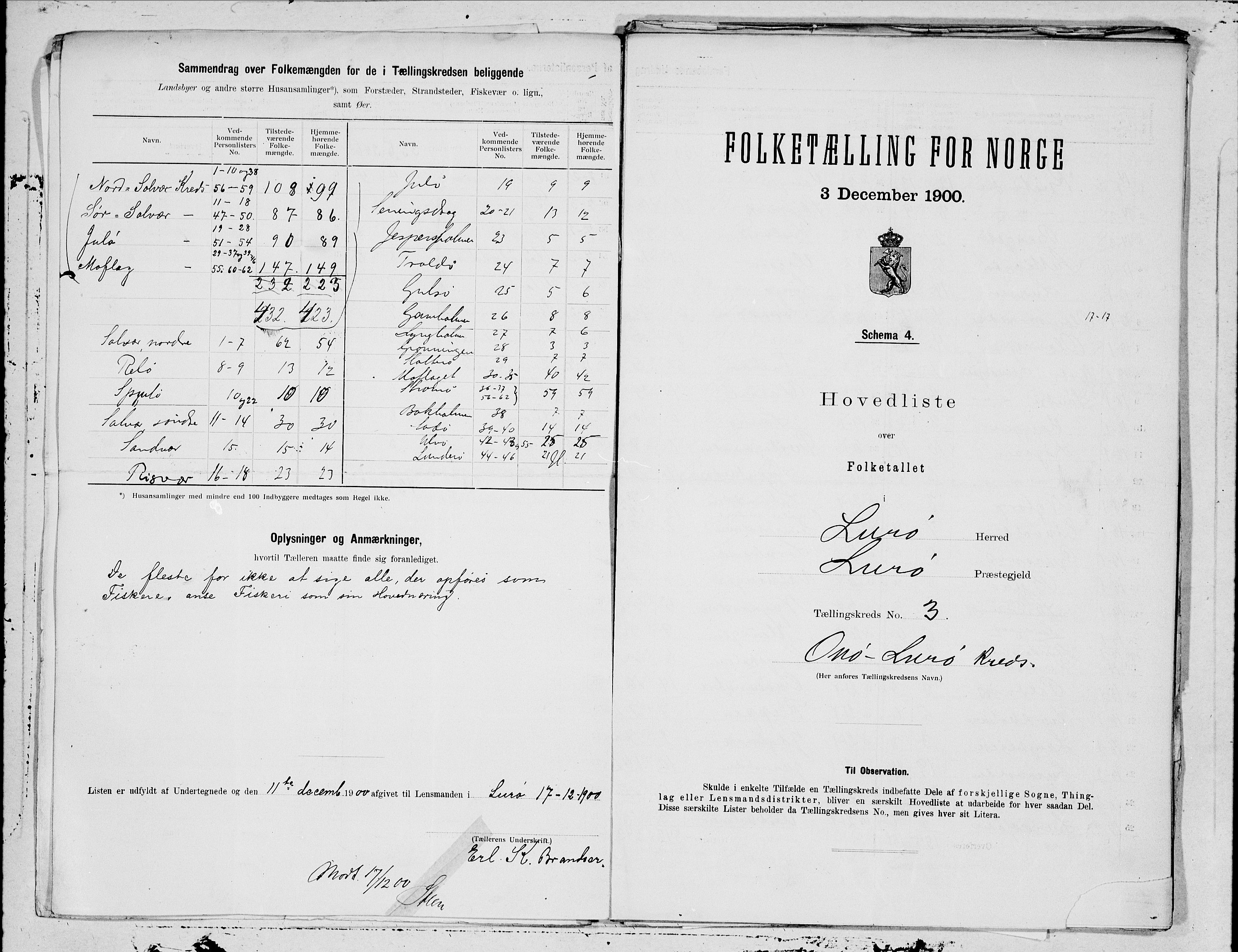 SAT, 1900 census for Lurøy, 1900, p. 6