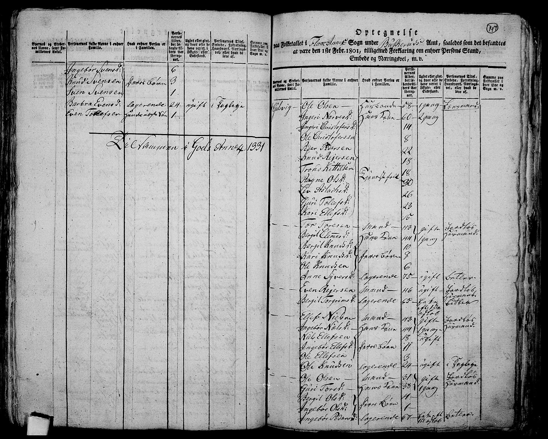 RA, 1801 census for 0616P Nes, 1801, p. 146b-147a