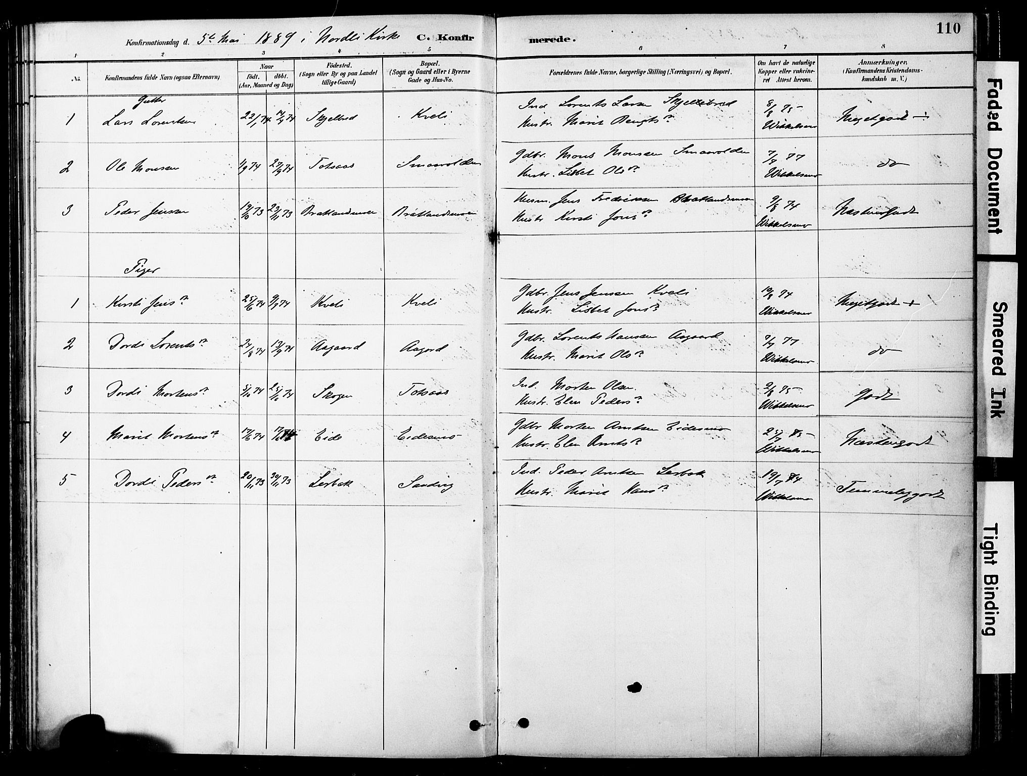 Ministerialprotokoller, klokkerbøker og fødselsregistre - Nord-Trøndelag, SAT/A-1458/755/L0494: Parish register (official) no. 755A03, 1882-1902, p. 110