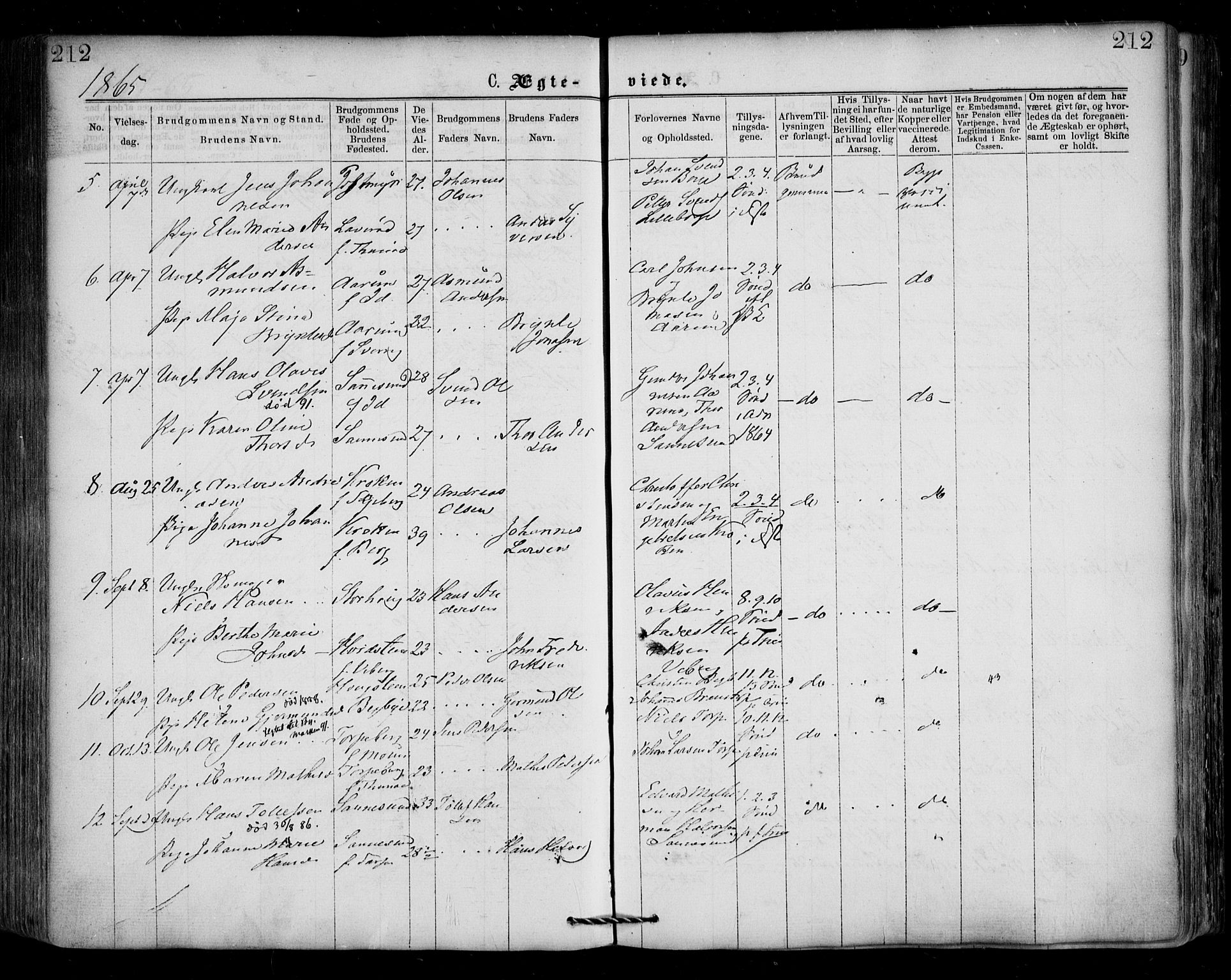 Borge prestekontor Kirkebøker, SAO/A-10903/F/Fa/L0006: Parish register (official) no. I 6, 1861-1874, p. 212