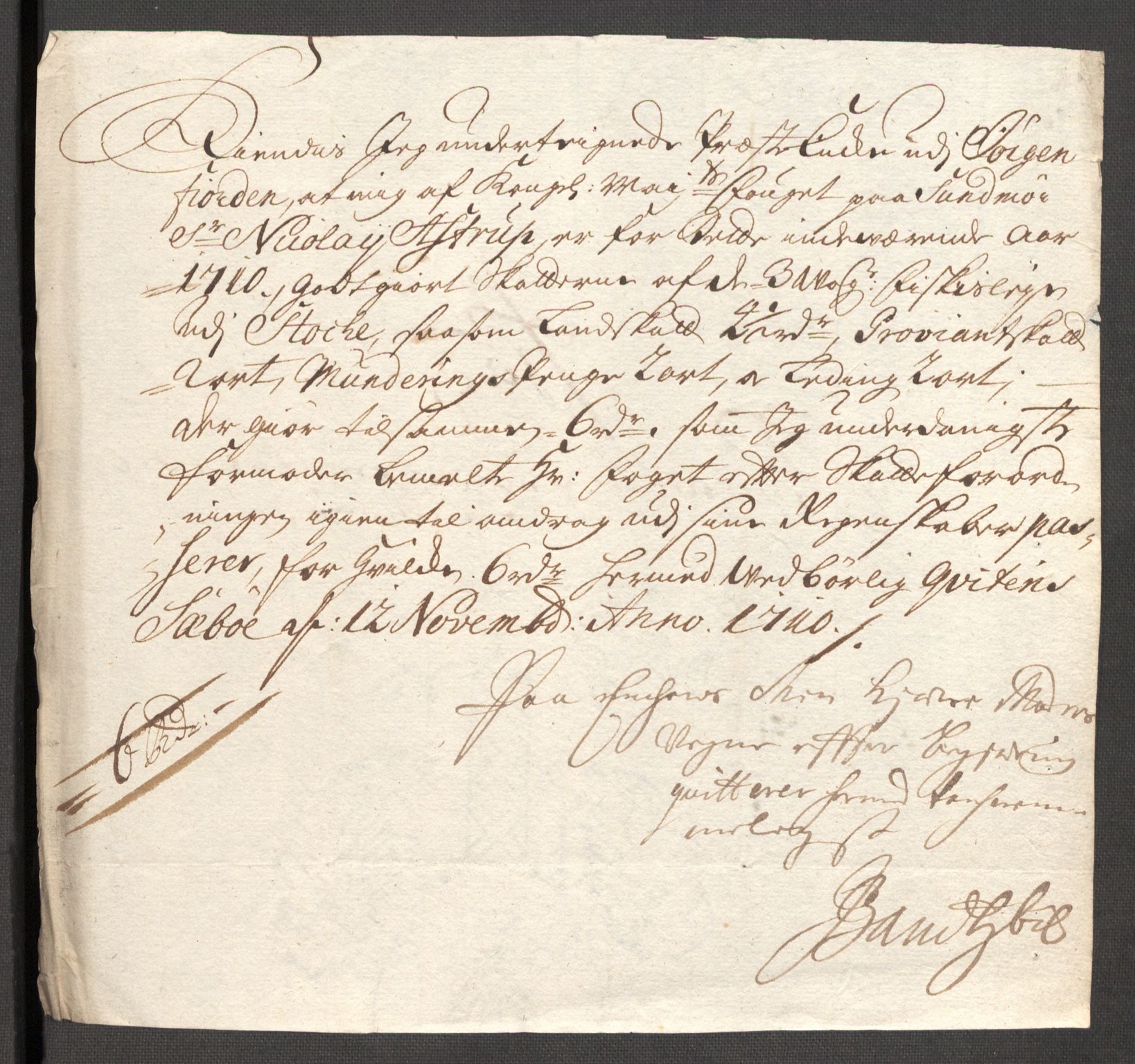 Rentekammeret inntil 1814, Reviderte regnskaper, Fogderegnskap, AV/RA-EA-4092/R54/L3563: Fogderegnskap Sunnmøre, 1710, p. 128