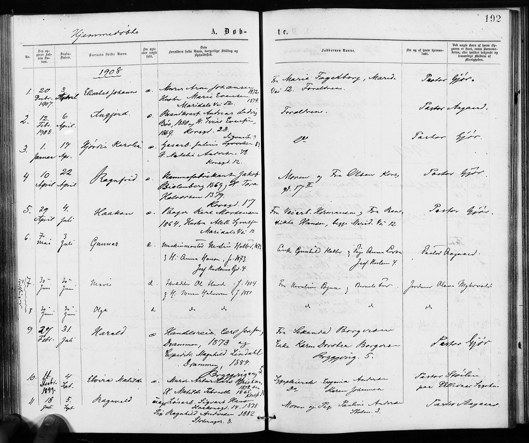 Jakob prestekontor Kirkebøker, SAO/A-10850/F/Fa/L0001: Parish register (official) no. 1, 1875-1924, p. 192