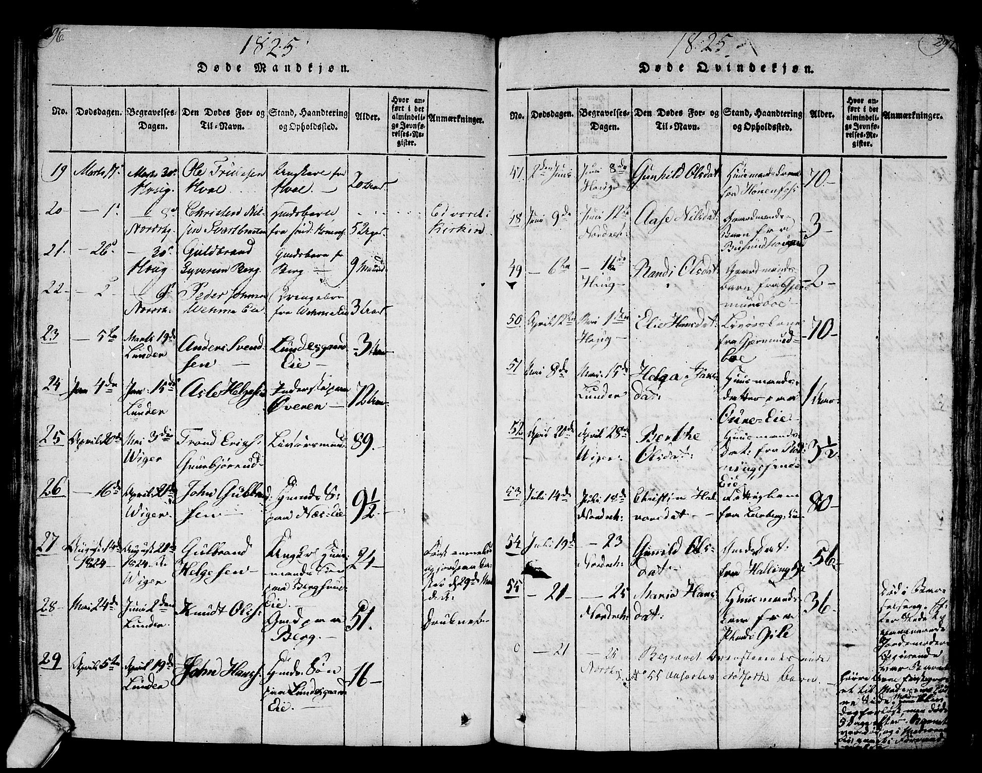 Norderhov kirkebøker, AV/SAKO-A-237/F/Fa/L0008: Parish register (official) no. 8, 1814-1833, p. 296-297