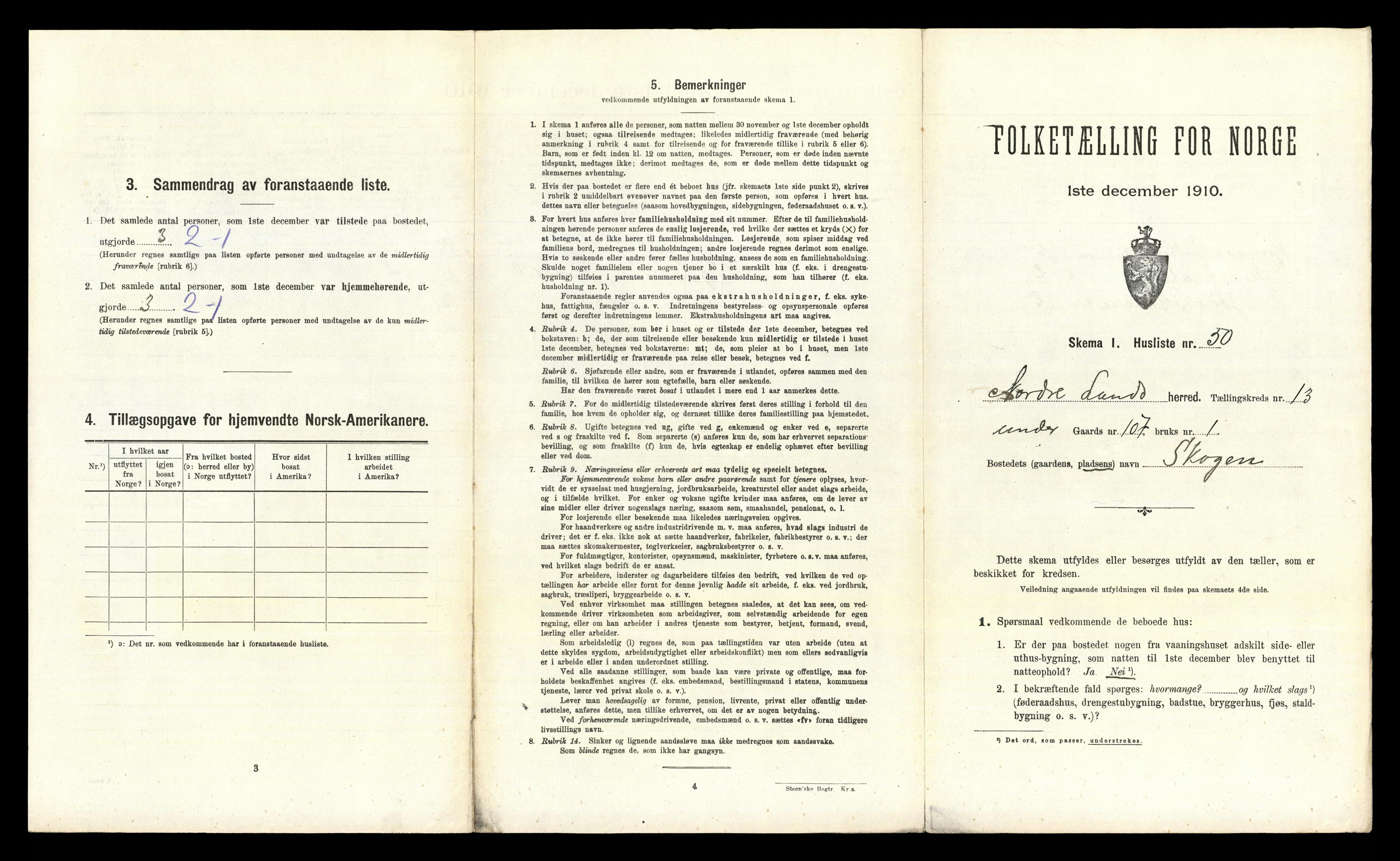 RA, 1910 census for Nordre Land, 1910, p. 1443