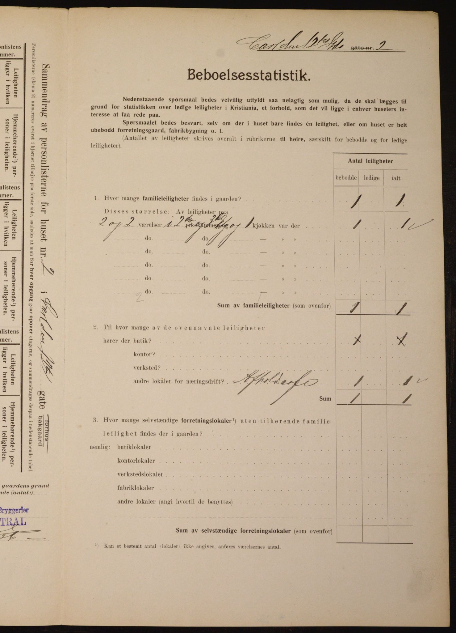 OBA, Municipal Census 1910 for Kristiania, 1910, p. 46863