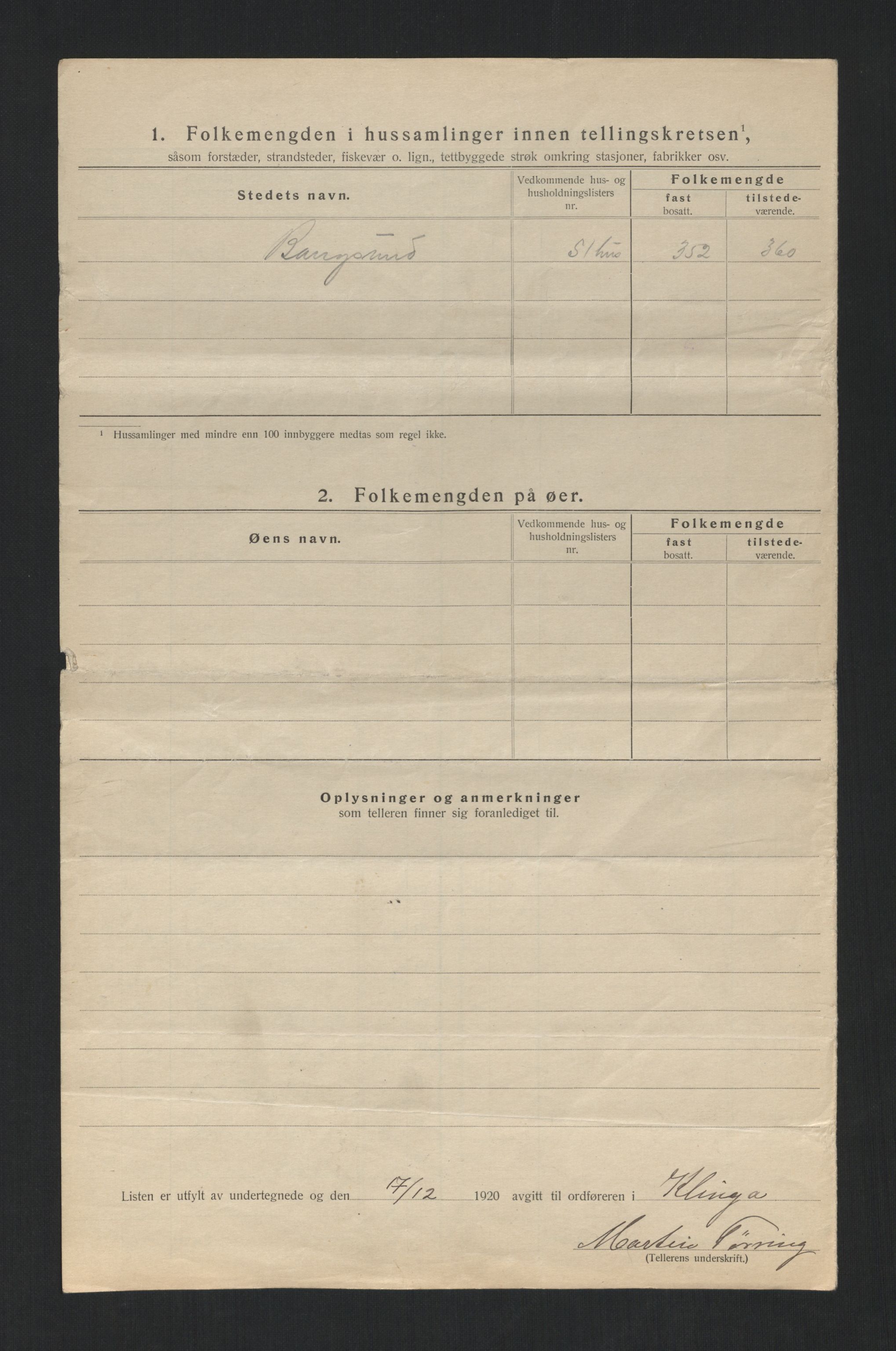 SAT, 1920 census for Klinga, 1920, p. 28