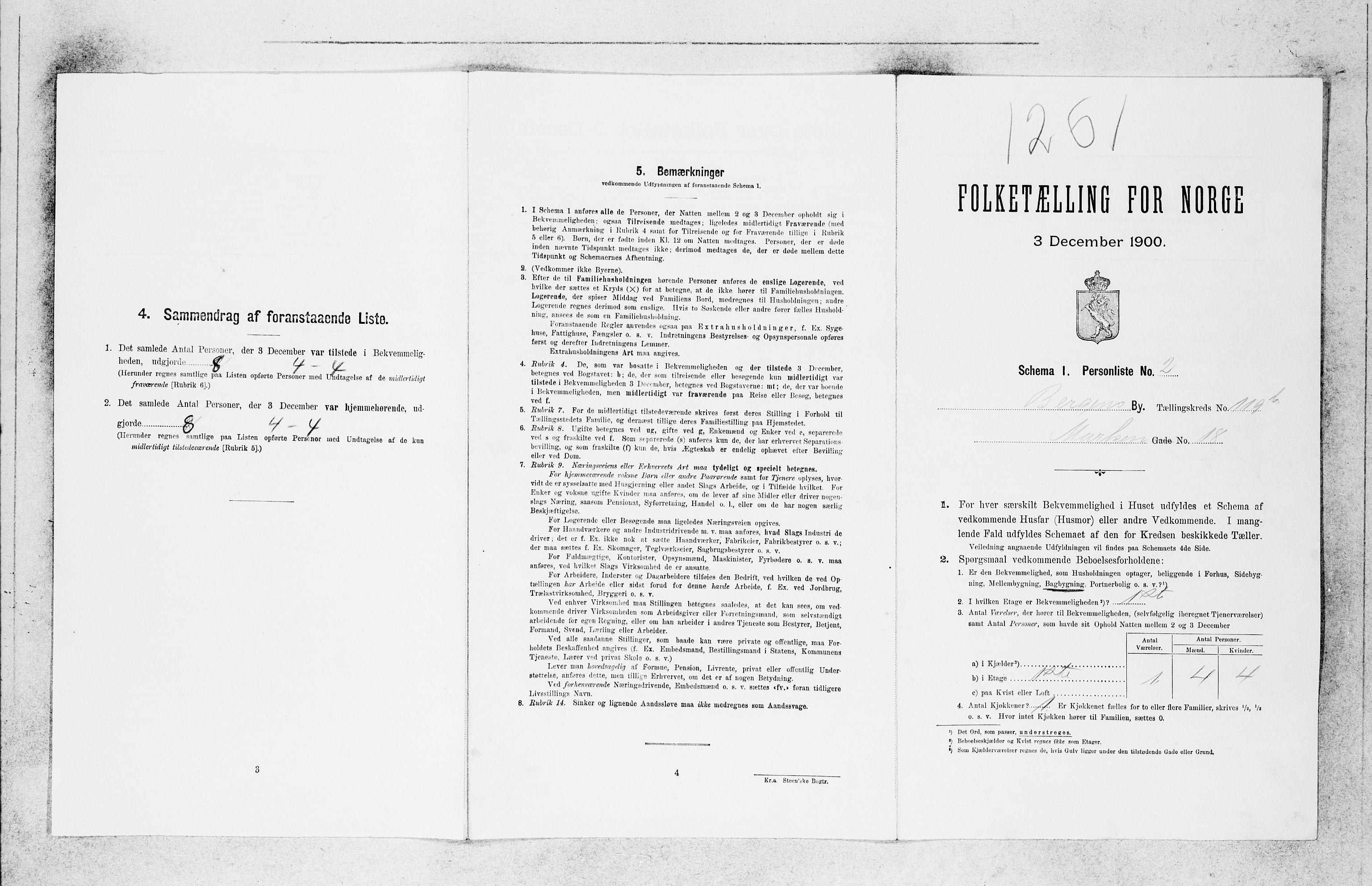 SAB, 1900 census for Bergen, 1900, p. 24968