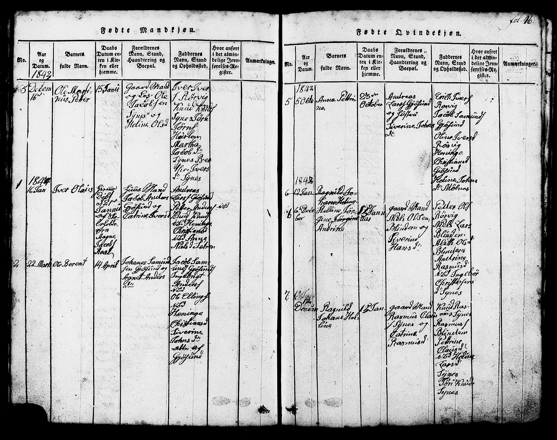 Ministerialprotokoller, klokkerbøker og fødselsregistre - Møre og Romsdal, SAT/A-1454/537/L0520: Parish register (copy) no. 537C01, 1819-1868, p. 46