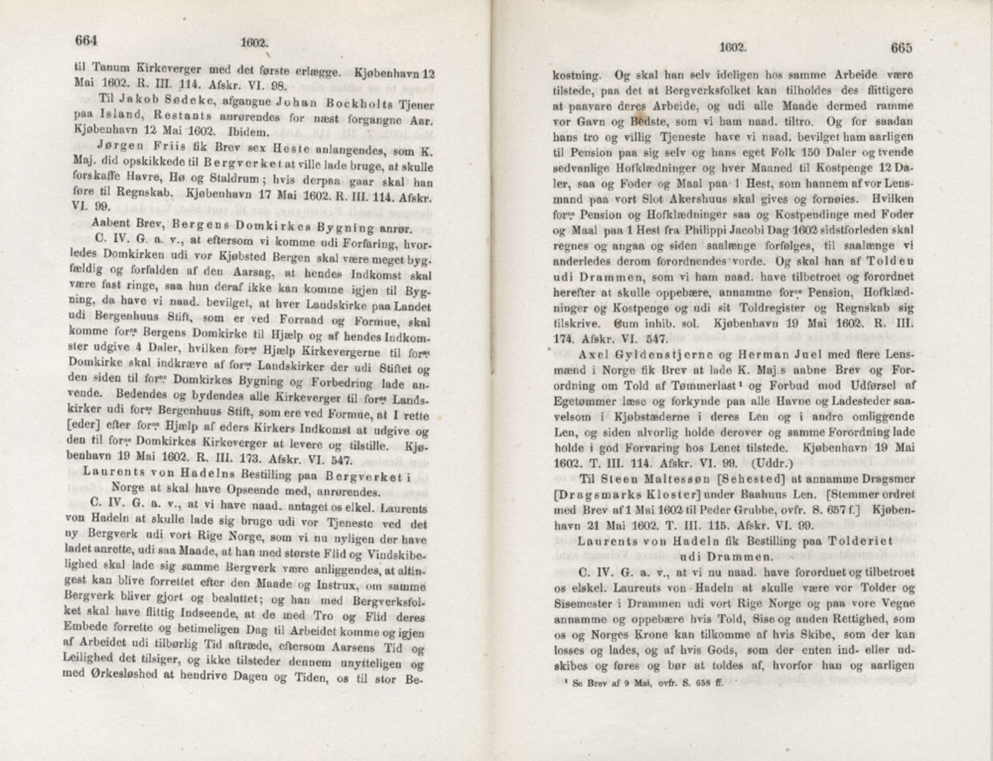 Publikasjoner utgitt av Det Norske Historiske Kildeskriftfond, PUBL/-/-/-: Norske Rigs-Registranter, bind 3, 1588-1602, p. 664-665