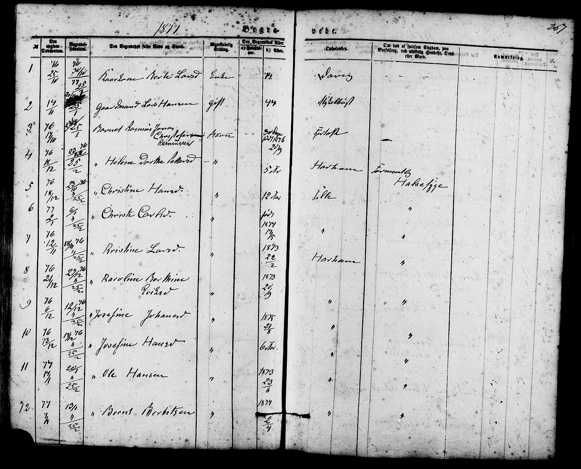 Ministerialprotokoller, klokkerbøker og fødselsregistre - Møre og Romsdal, AV/SAT-A-1454/536/L0500: Parish register (official) no. 536A09, 1876-1889, p. 267