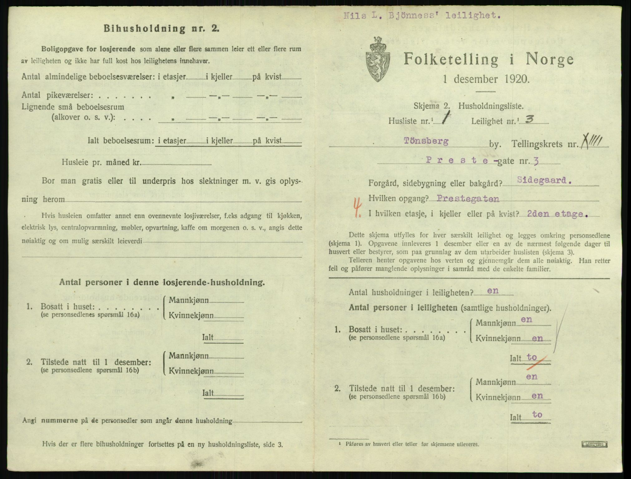 SAKO, 1920 census for Tønsberg, 1920, p. 5773