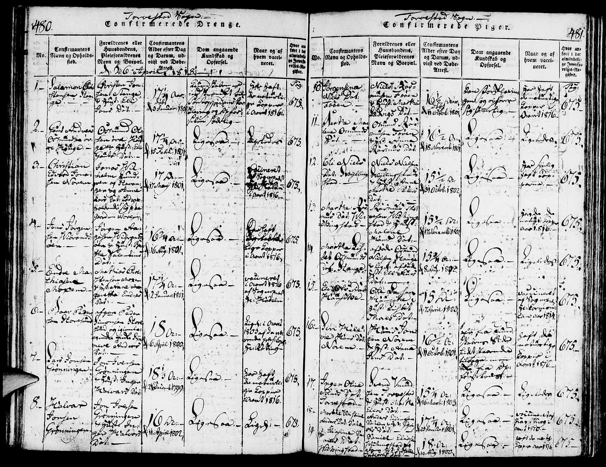 Torvastad sokneprestkontor, AV/SAST-A -101857/H/Ha/Haa/L0004: Parish register (official) no. A 3 /1, 1817-1836, p. 480-481