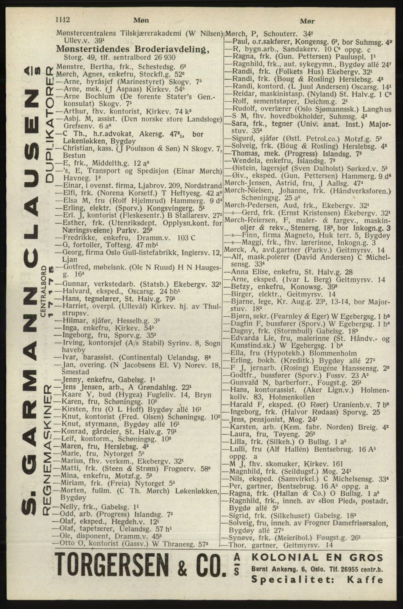 Kristiania/Oslo adressebok, PUBL/-, 1940, p. 1130