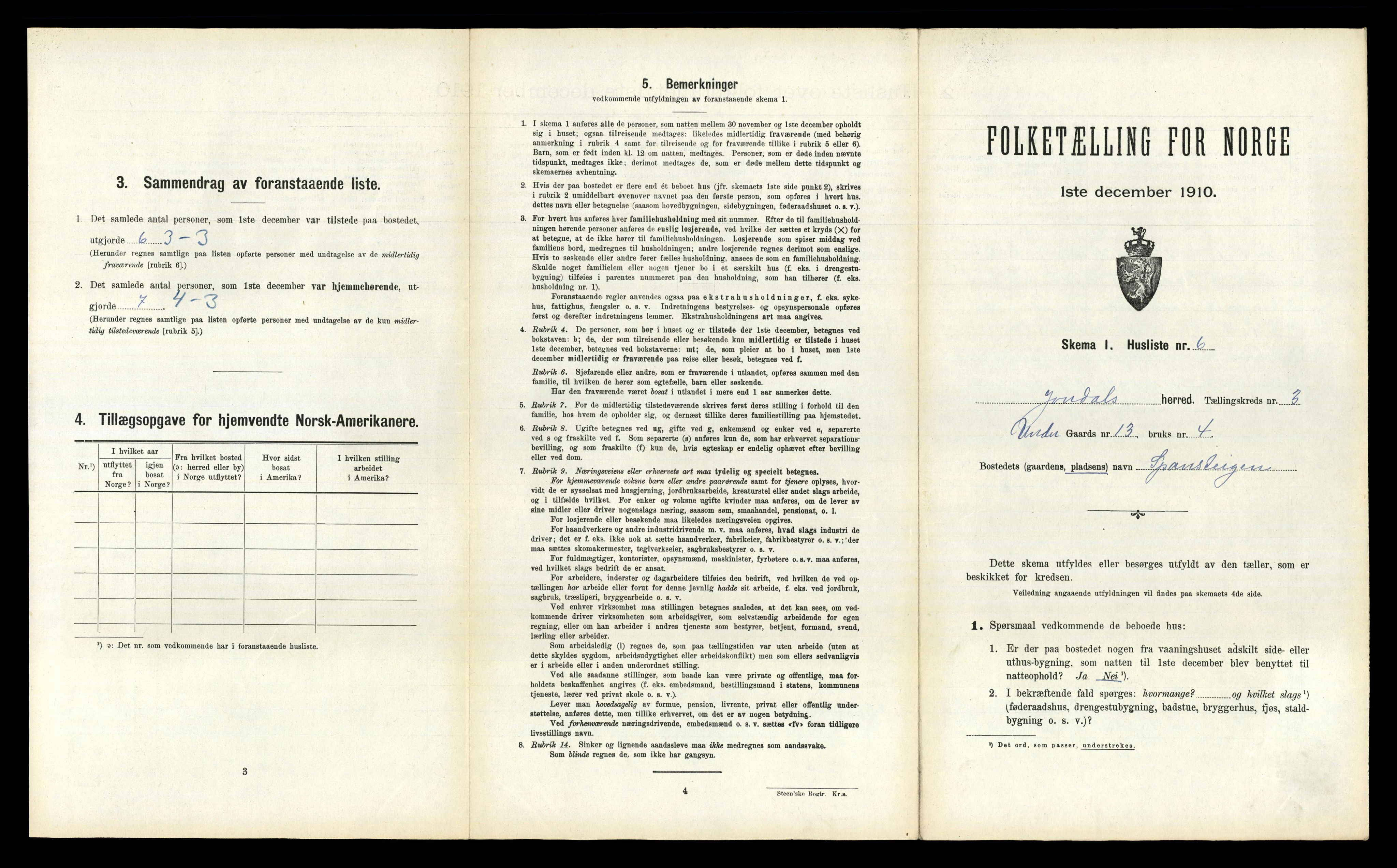 RA, 1910 census for Jondal, 1910, p. 212