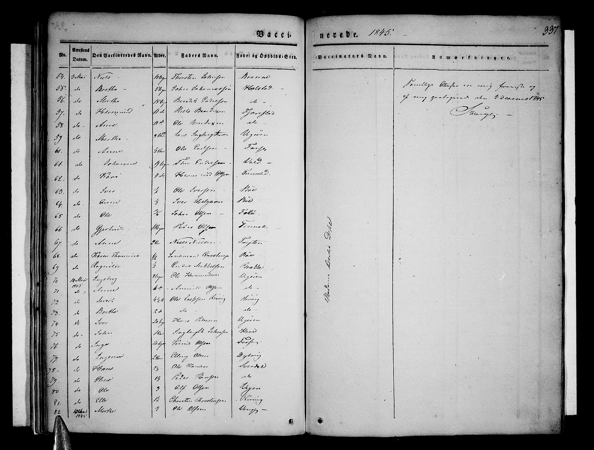 Vik sokneprestembete, AV/SAB-A-81501/H/Haa/Haaa/L0007: Parish register (official) no. A 7, 1831-1845, p. 337